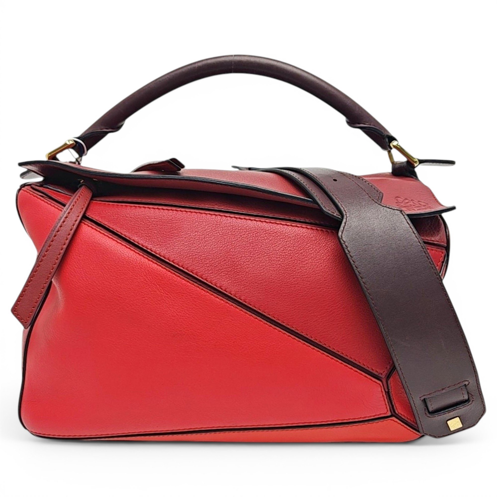 Puzzle leather handbag