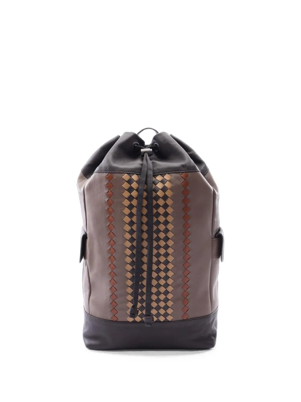 Bottega Veneta 2010s Intrecciato striped backpack