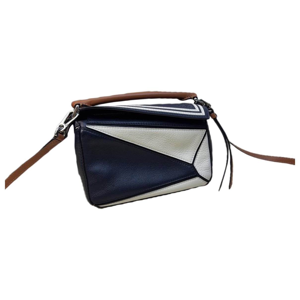 Puzzle leather handbag