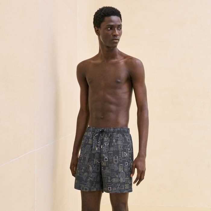 Kaki "Meli-metal" Swim Trunks