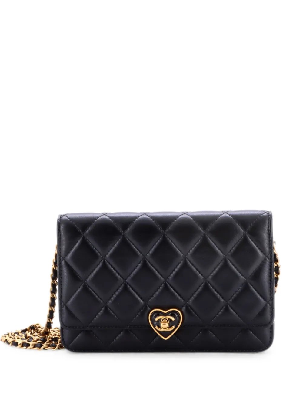 Coco Love CC Heart Wallet on Chain Quilted Lambskin crossbody bag
