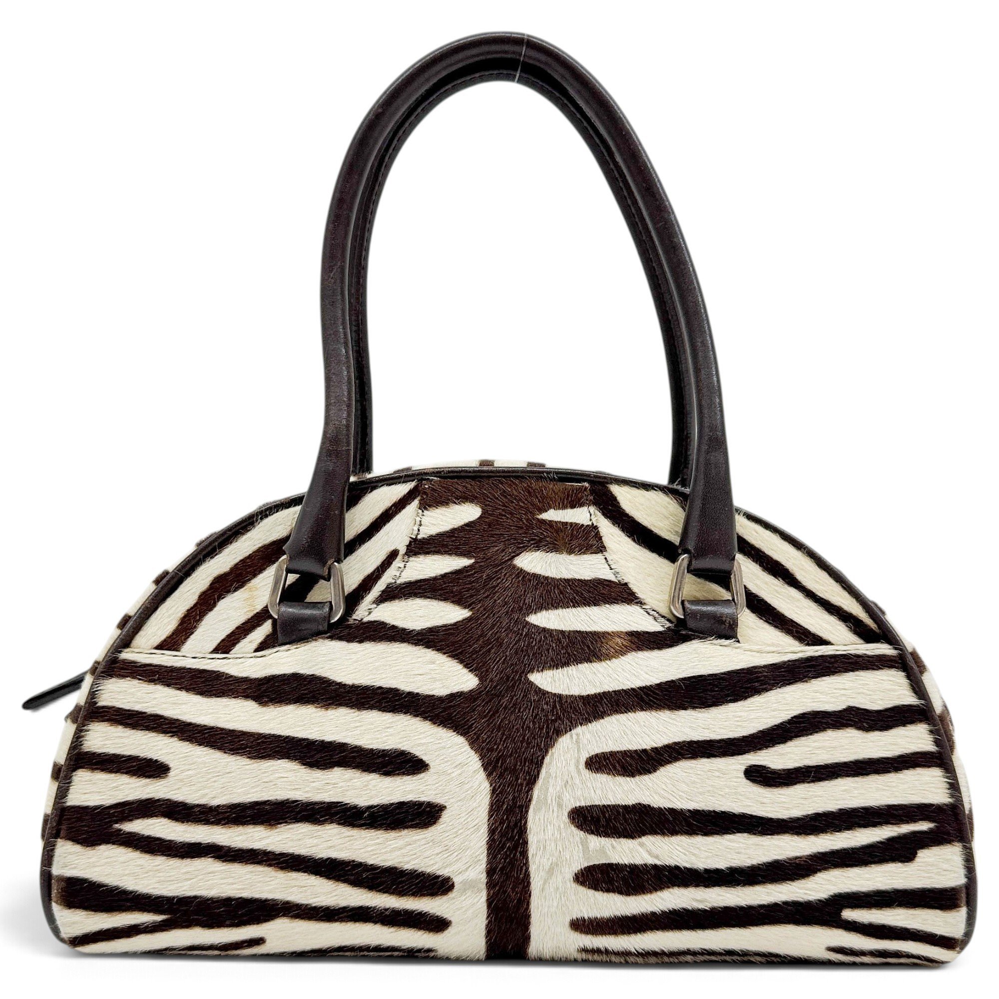 Bowling pony-style calfskin handbag