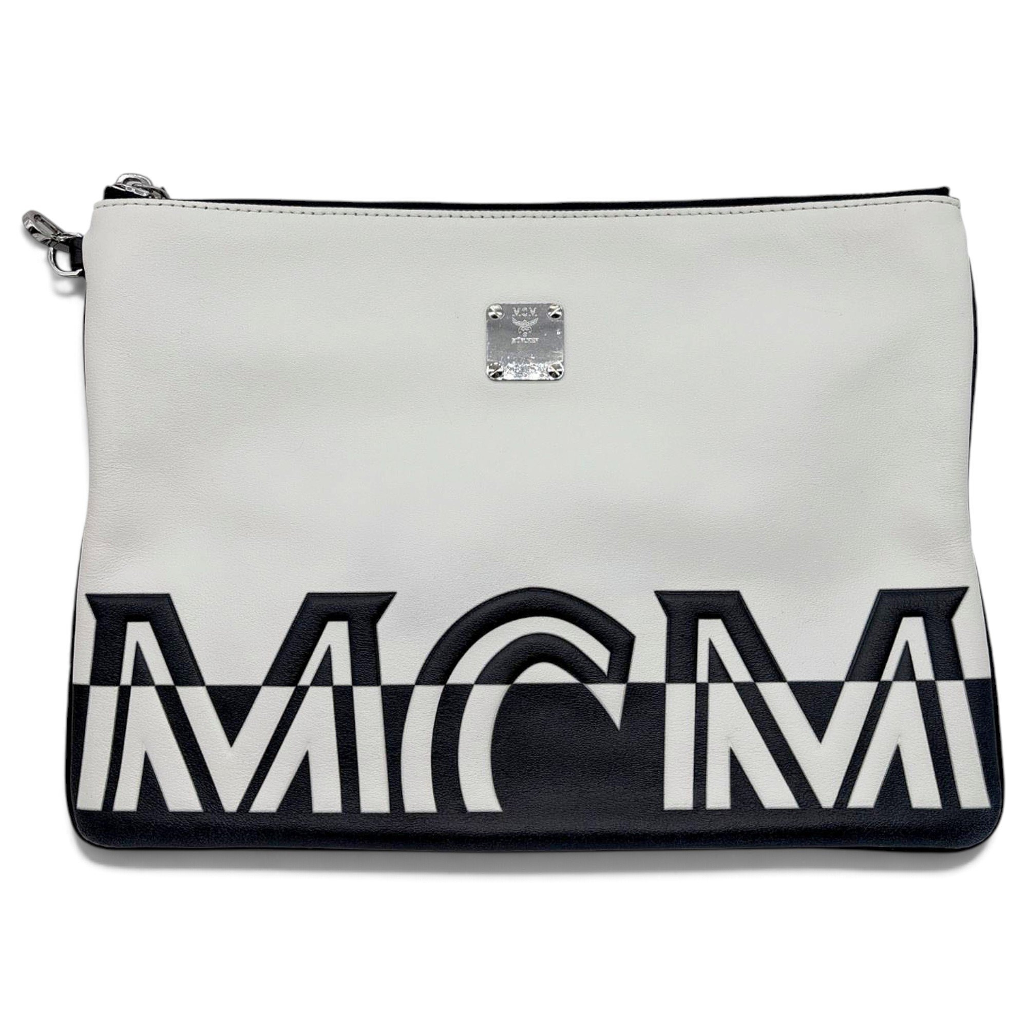 Leather clutch bag