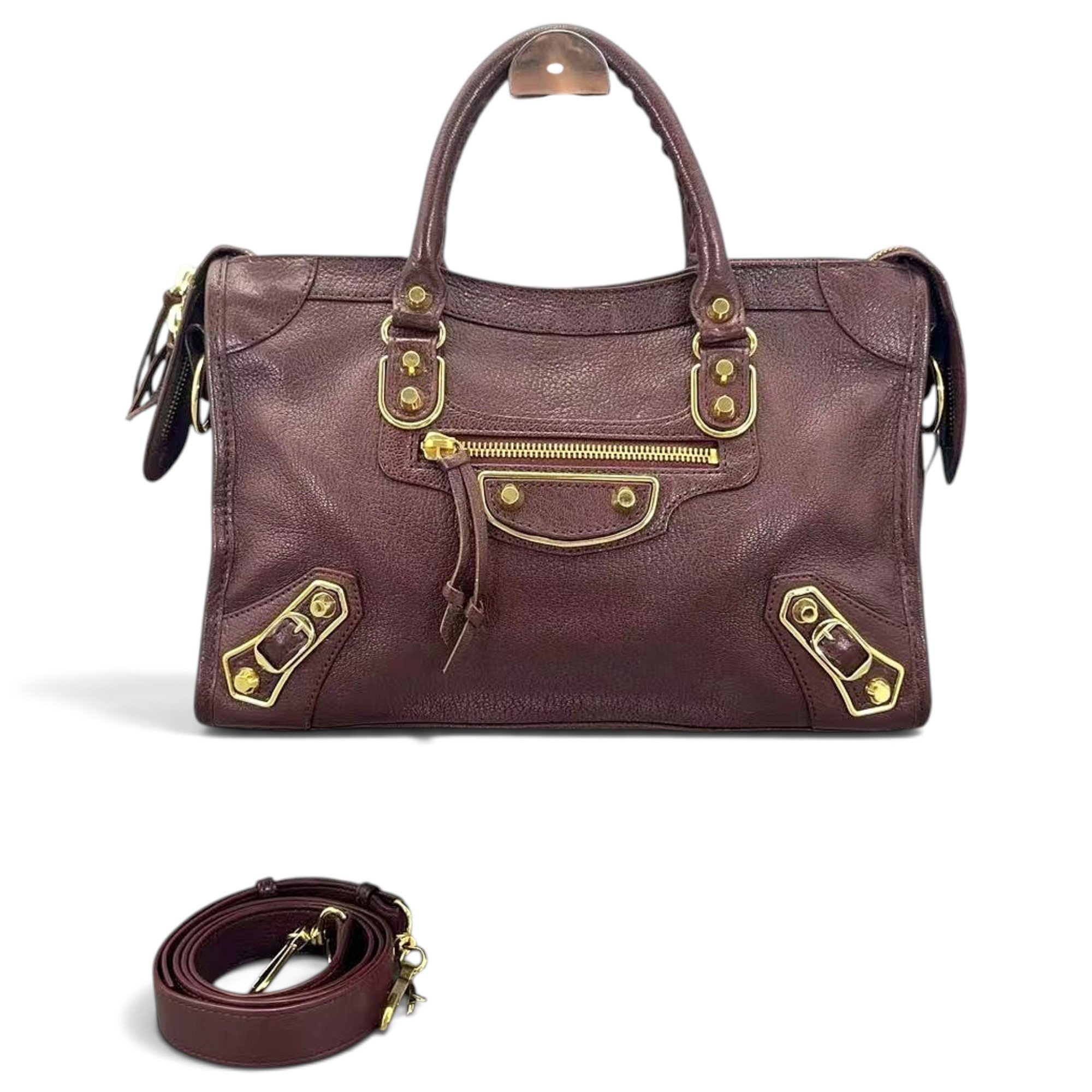 City leather handbag