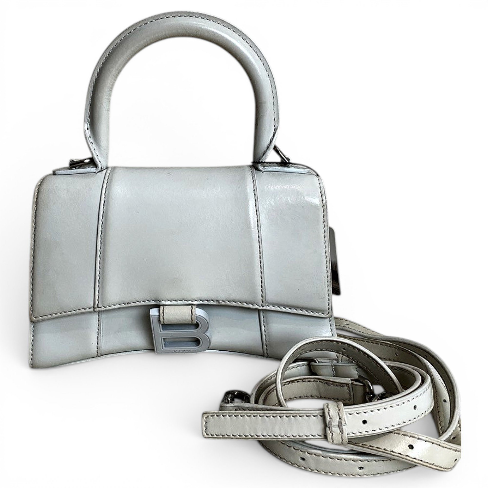 Hourglass leather crossbody bag