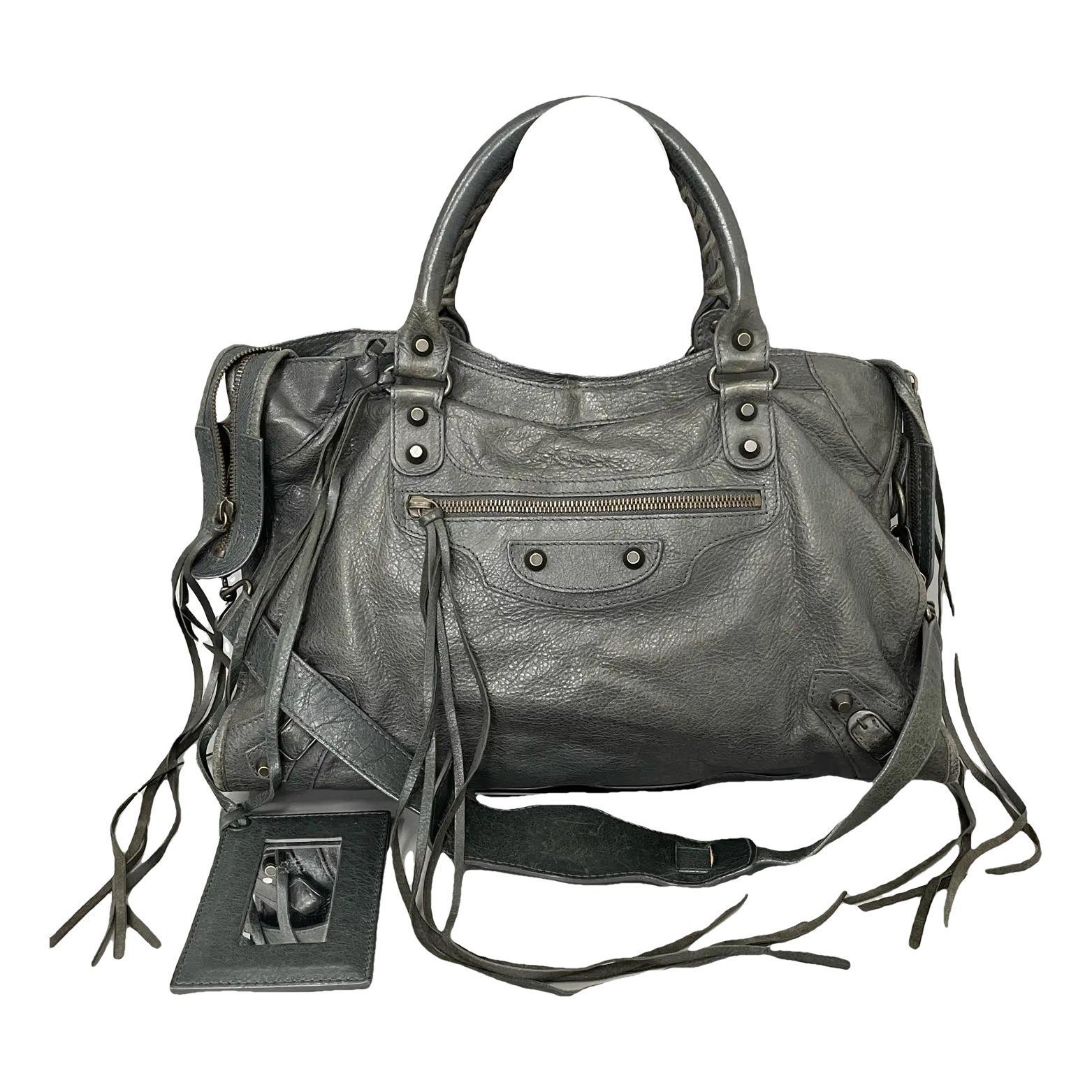 City leather handbag