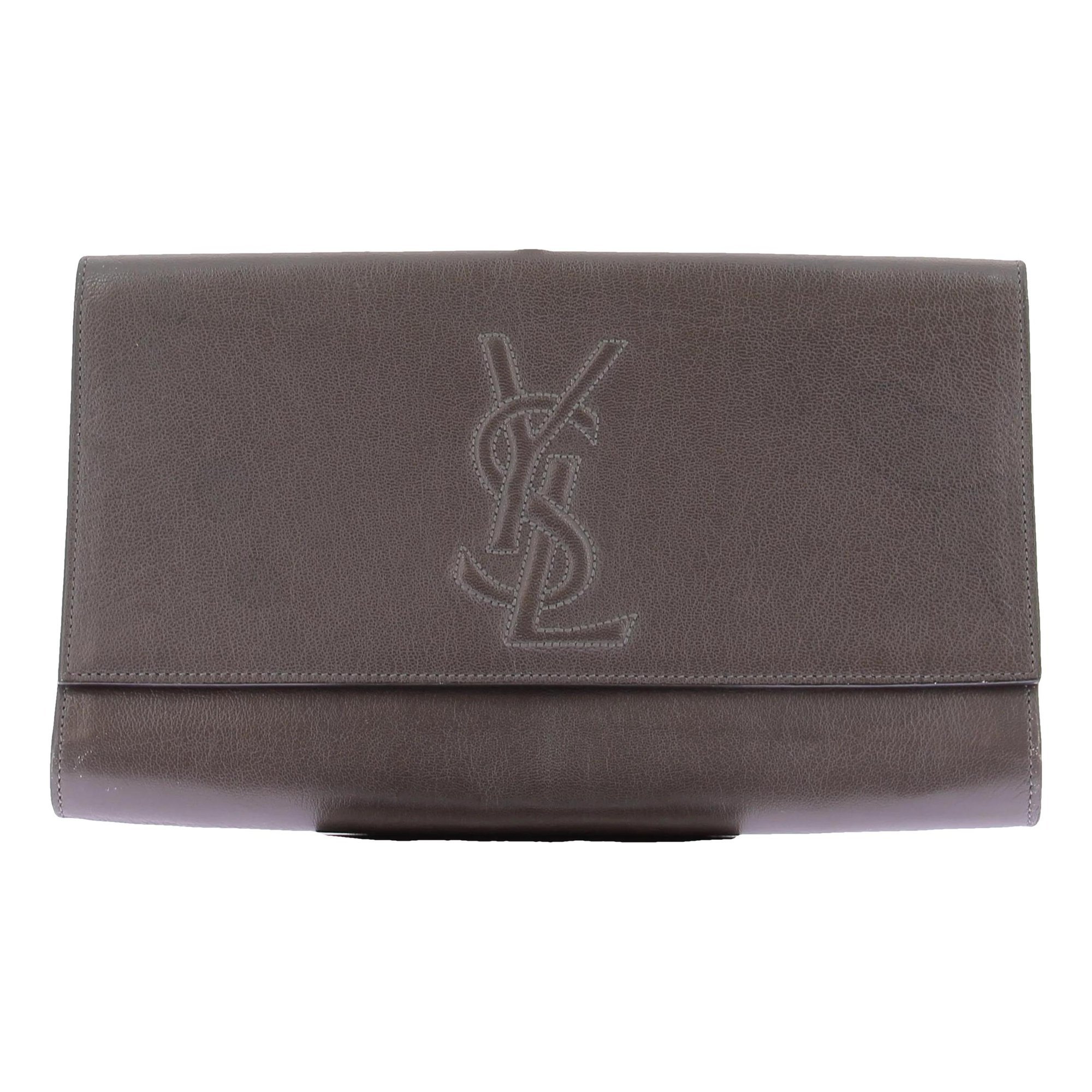 Leather clutch bag