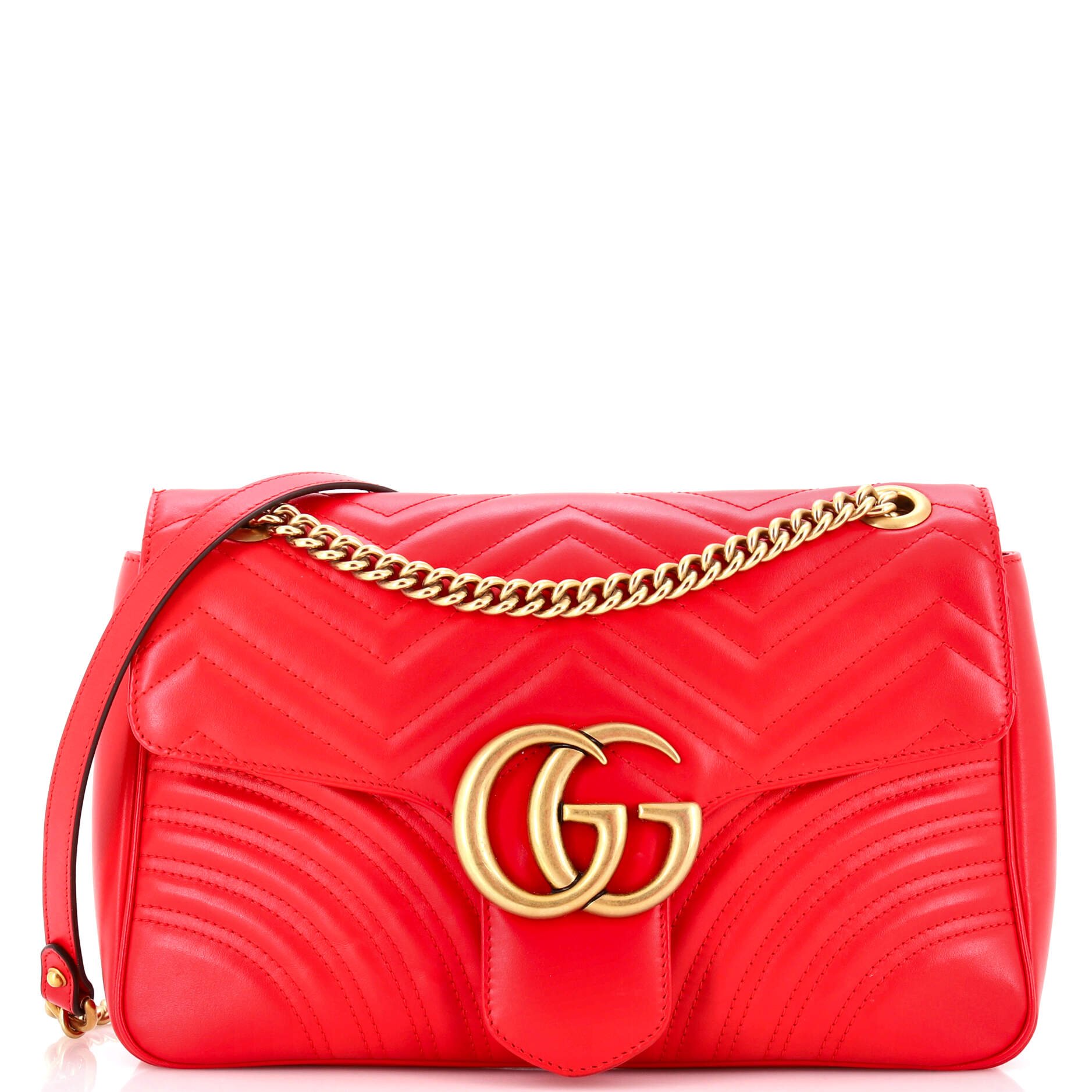 GG Marmont Flap Bag Matelasse Leather Large