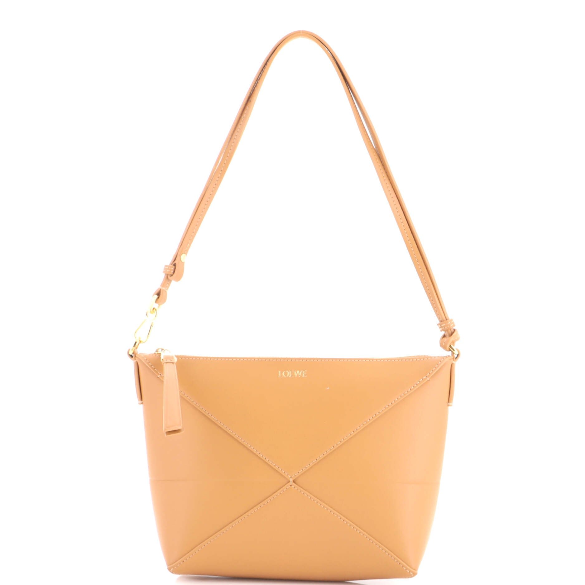 Puzzle Fold Pouch Bag Leather