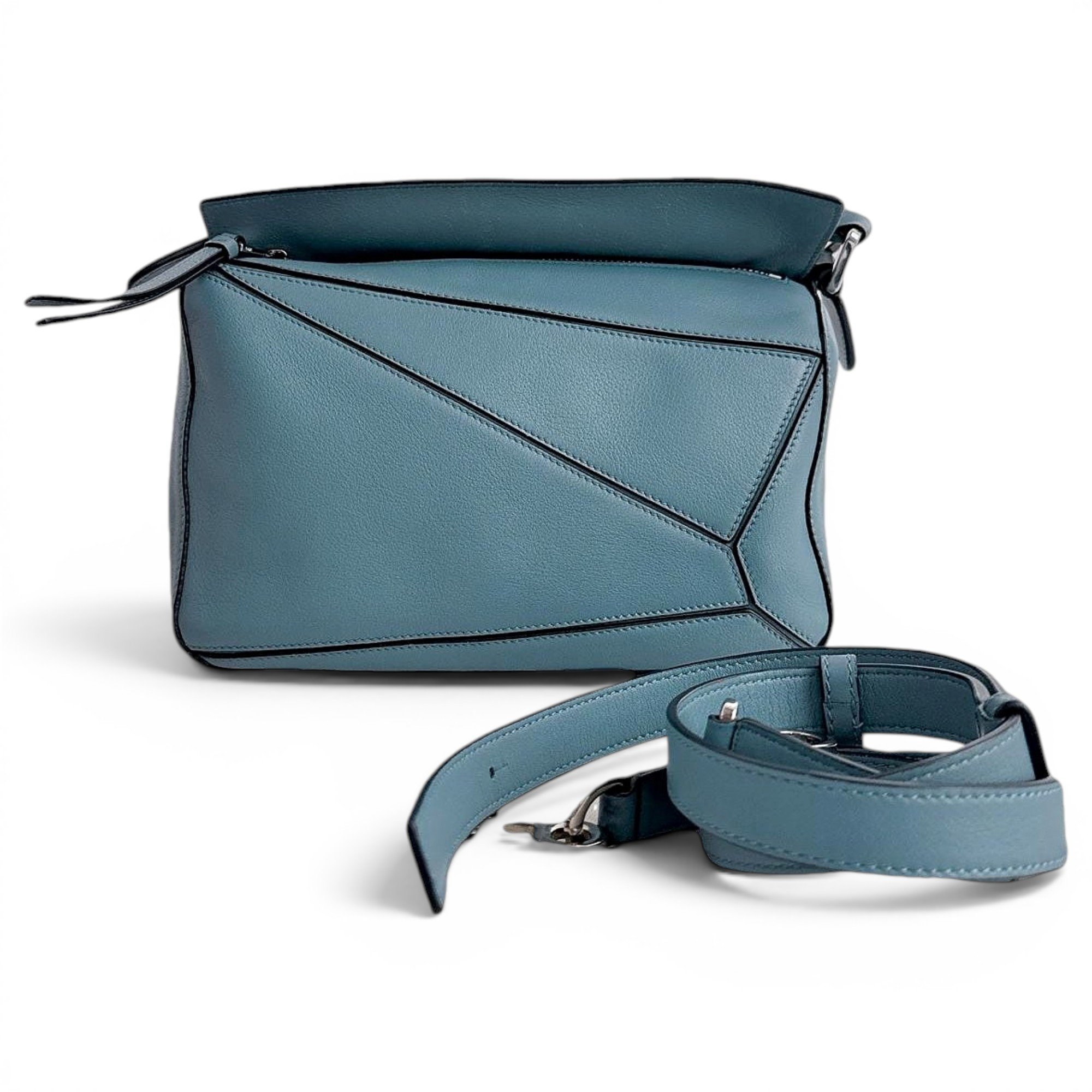 Puzzle leather handbag