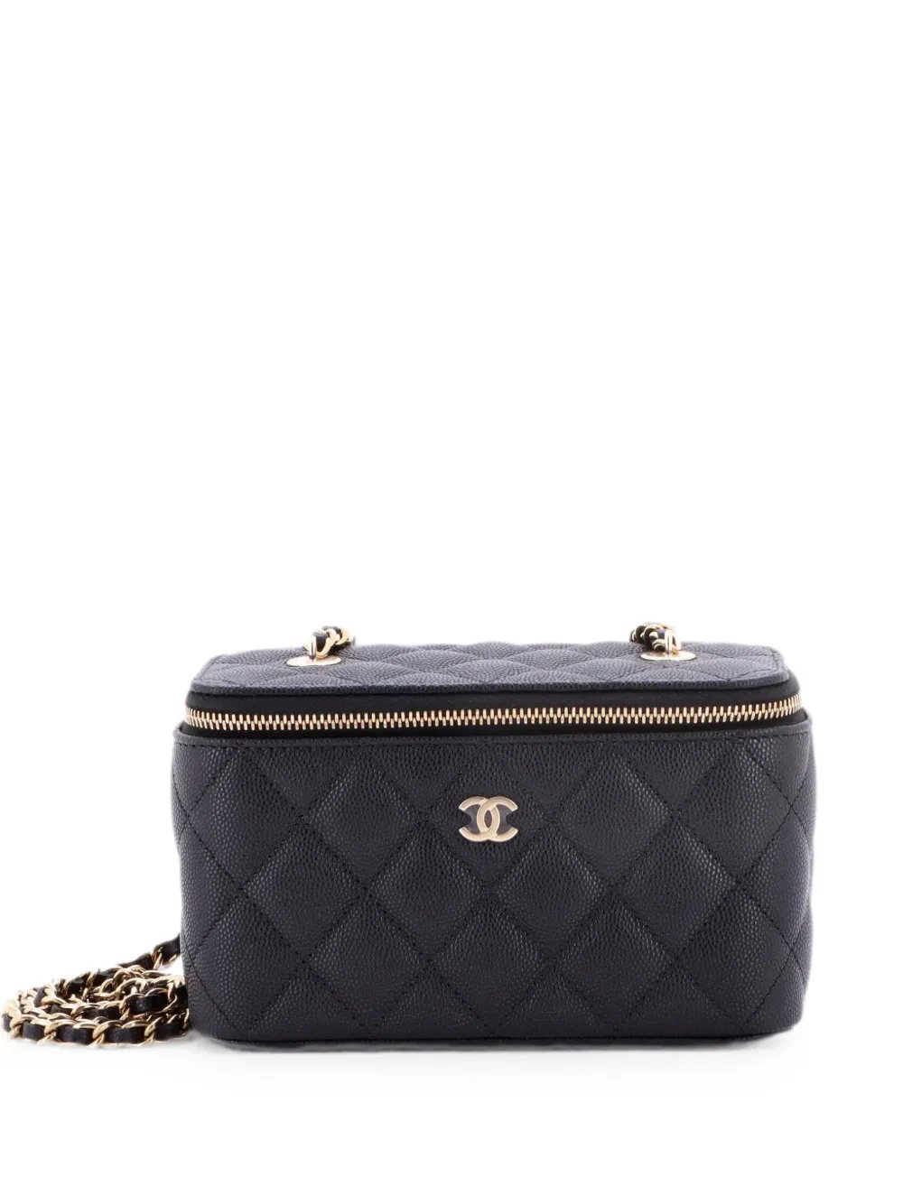Classic Vanity Case with Chain Quilted Caviar Small crossbody bag