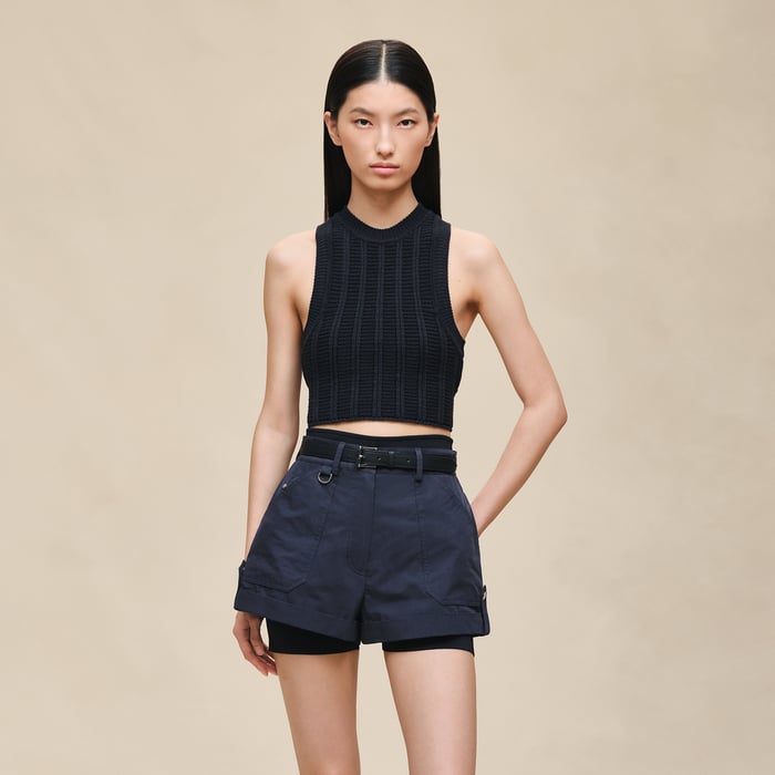 Bleu Noir Sleeveless Top