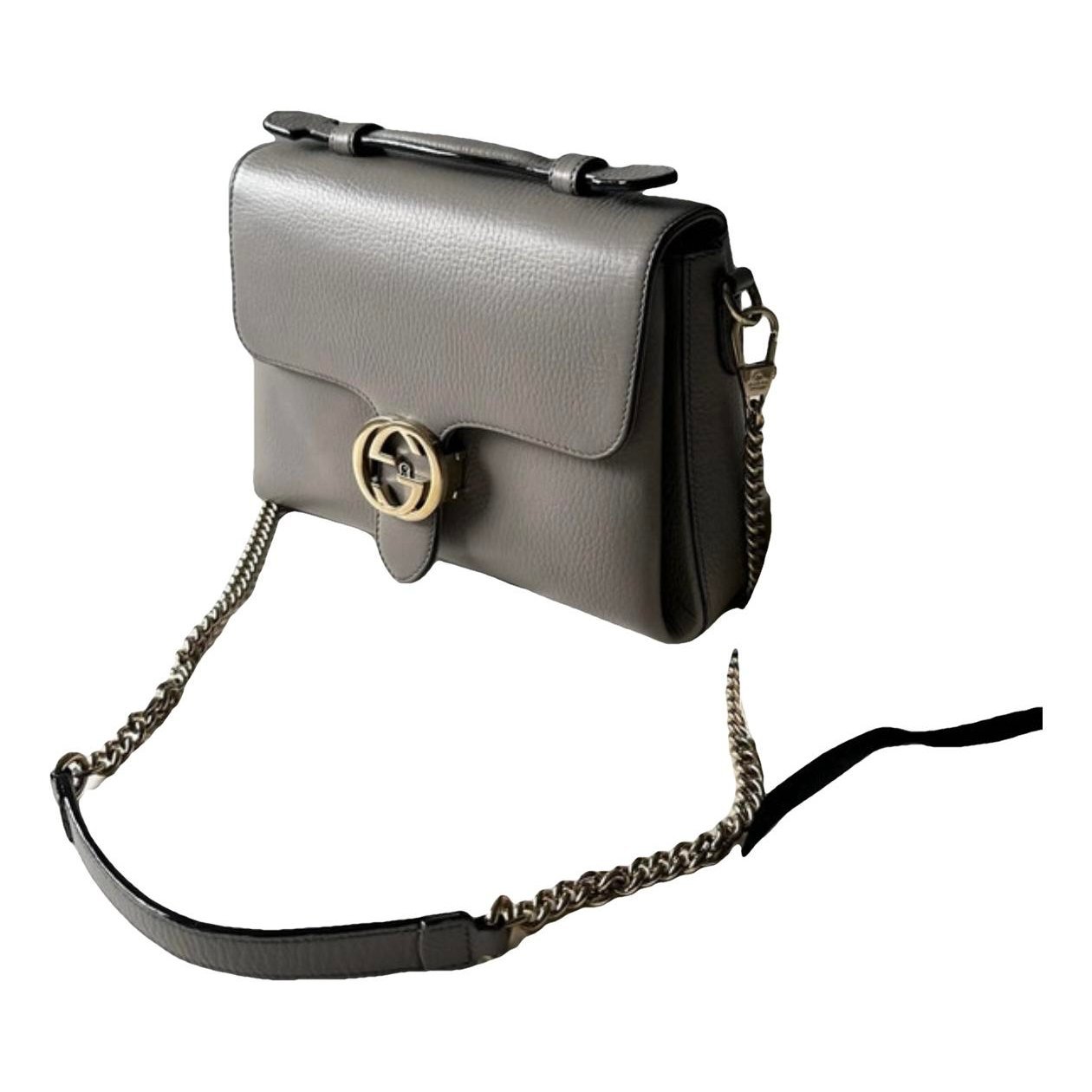 Interlocking leather handbag