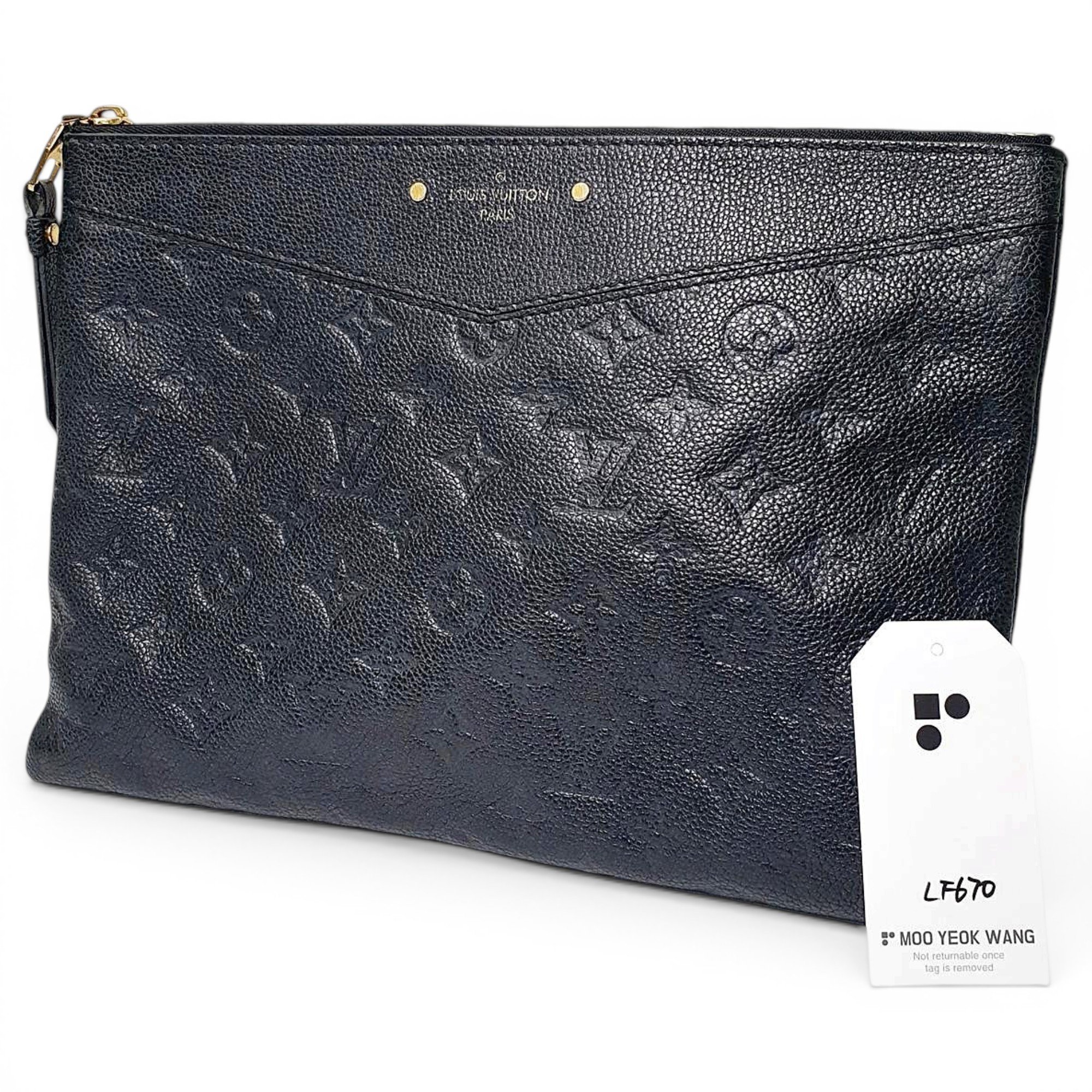 Leather clutch bag