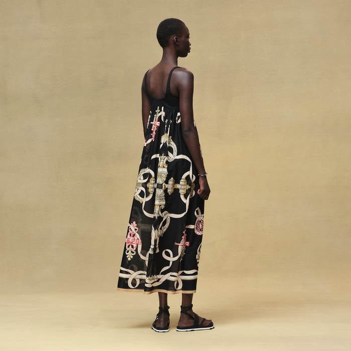 Noir "Ferronnerie Remix" Mixed Materials Beach Dress