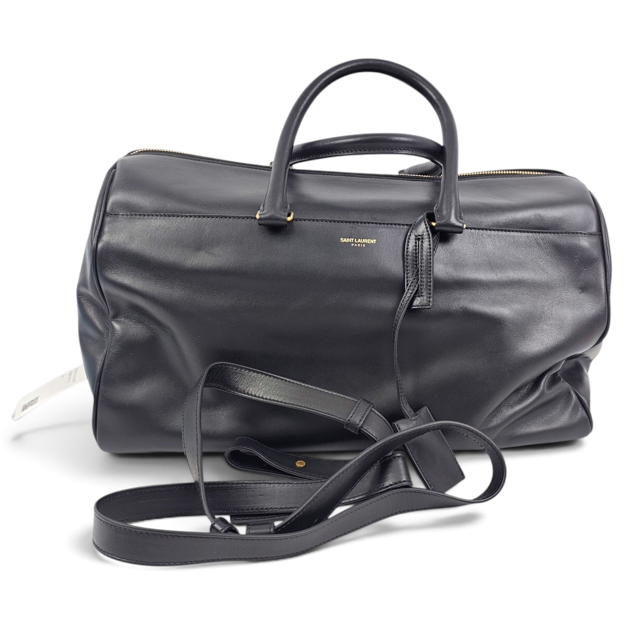 Duffle leather handbag