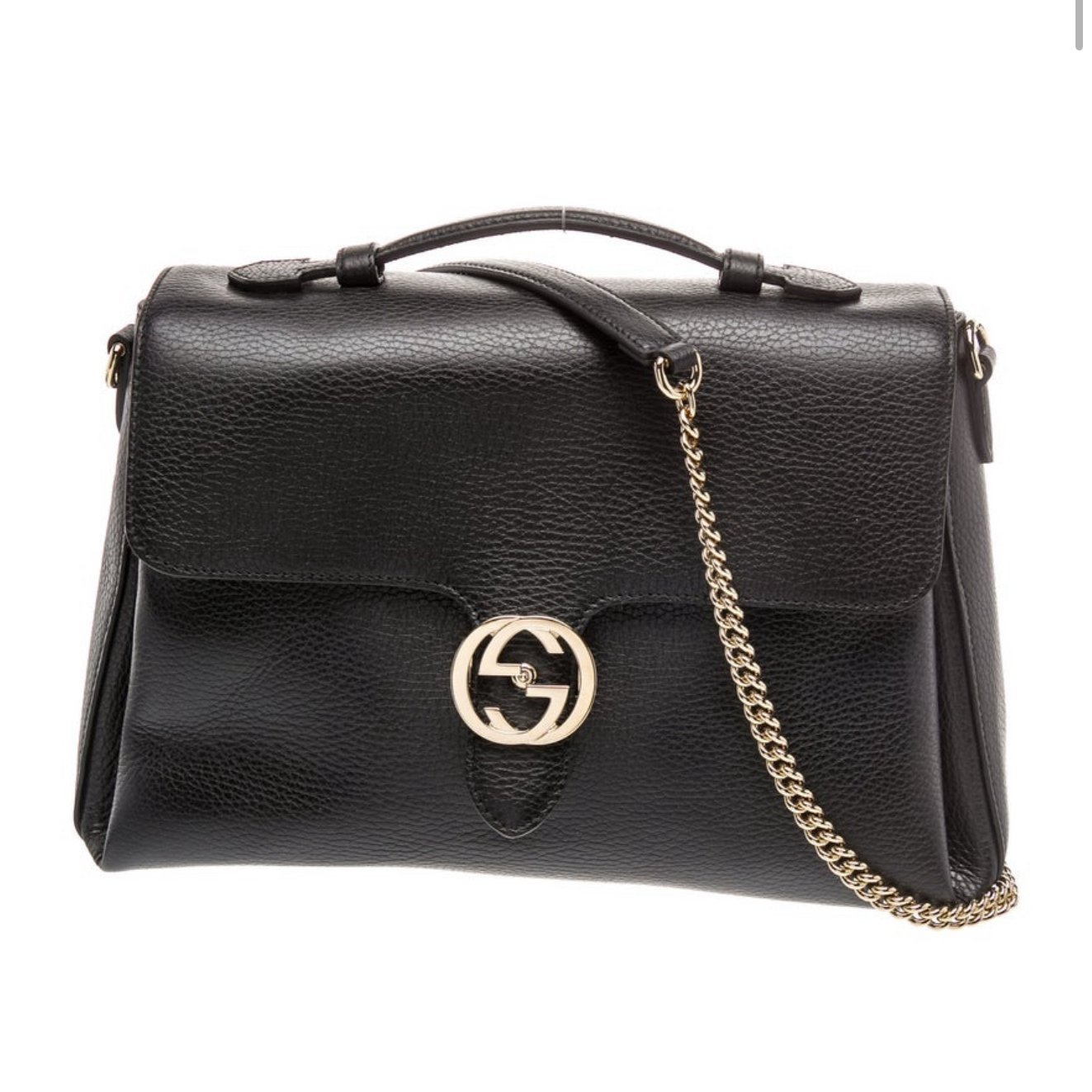 Interlocking leather handbag