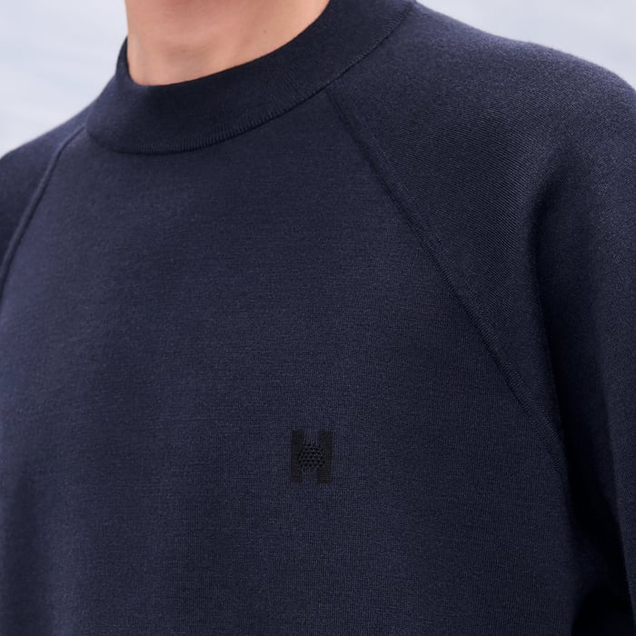 Marine "H Golf" Reversible Crewneck Sweater