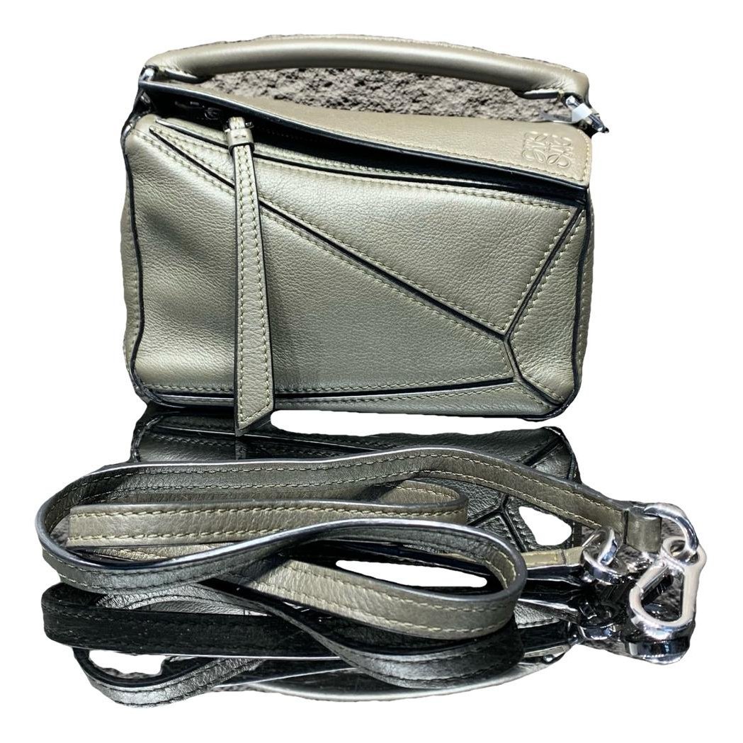 Puzzle leather handbag