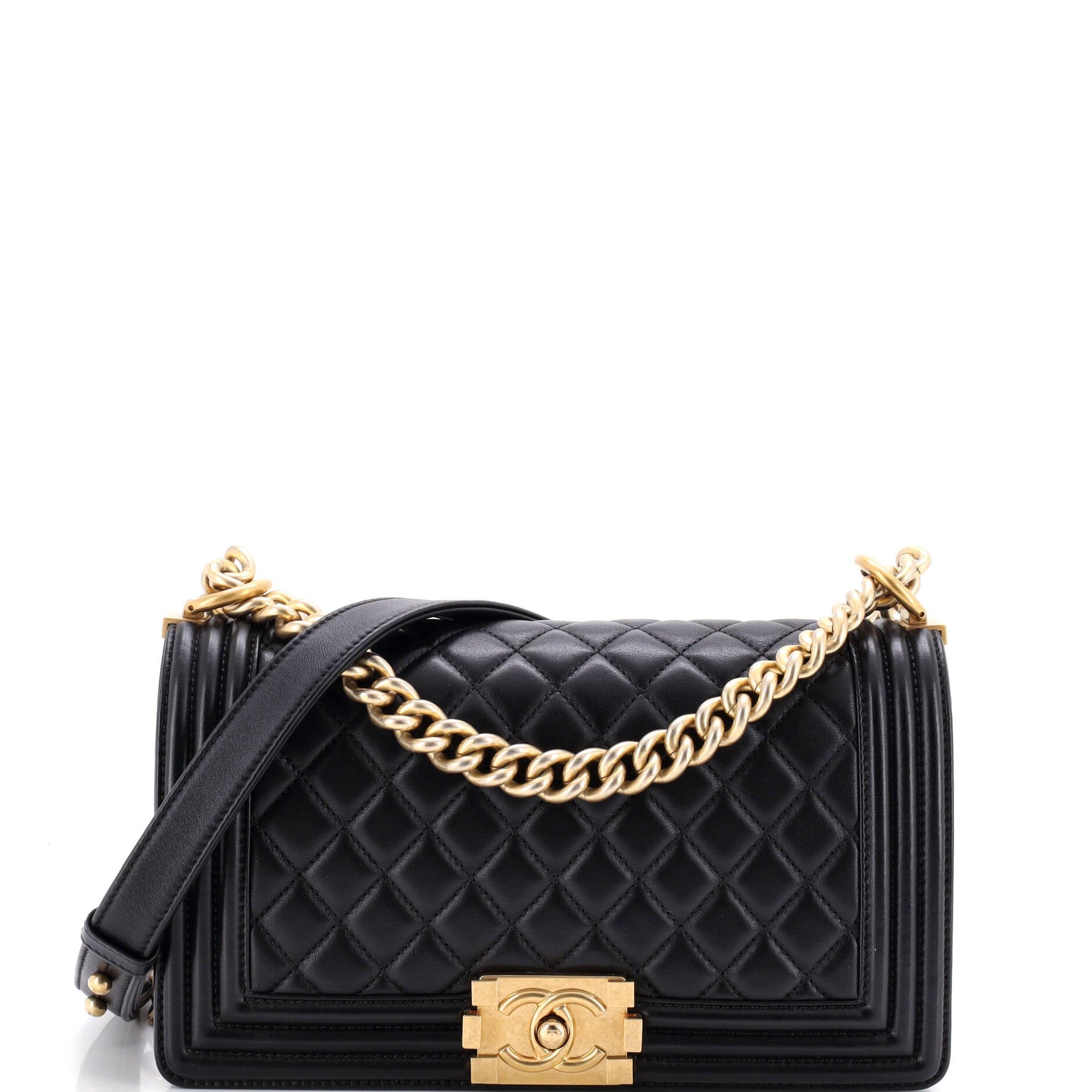 Boy Flap Bag Quilted Lambskin Old Medium