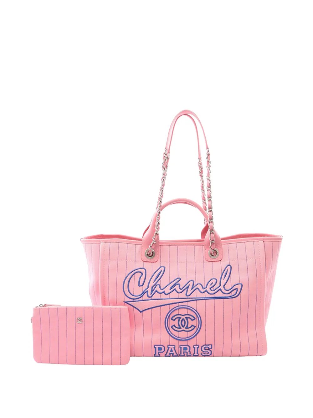 2021-2026 Large Canvas Pinstriped Deauville tote bag