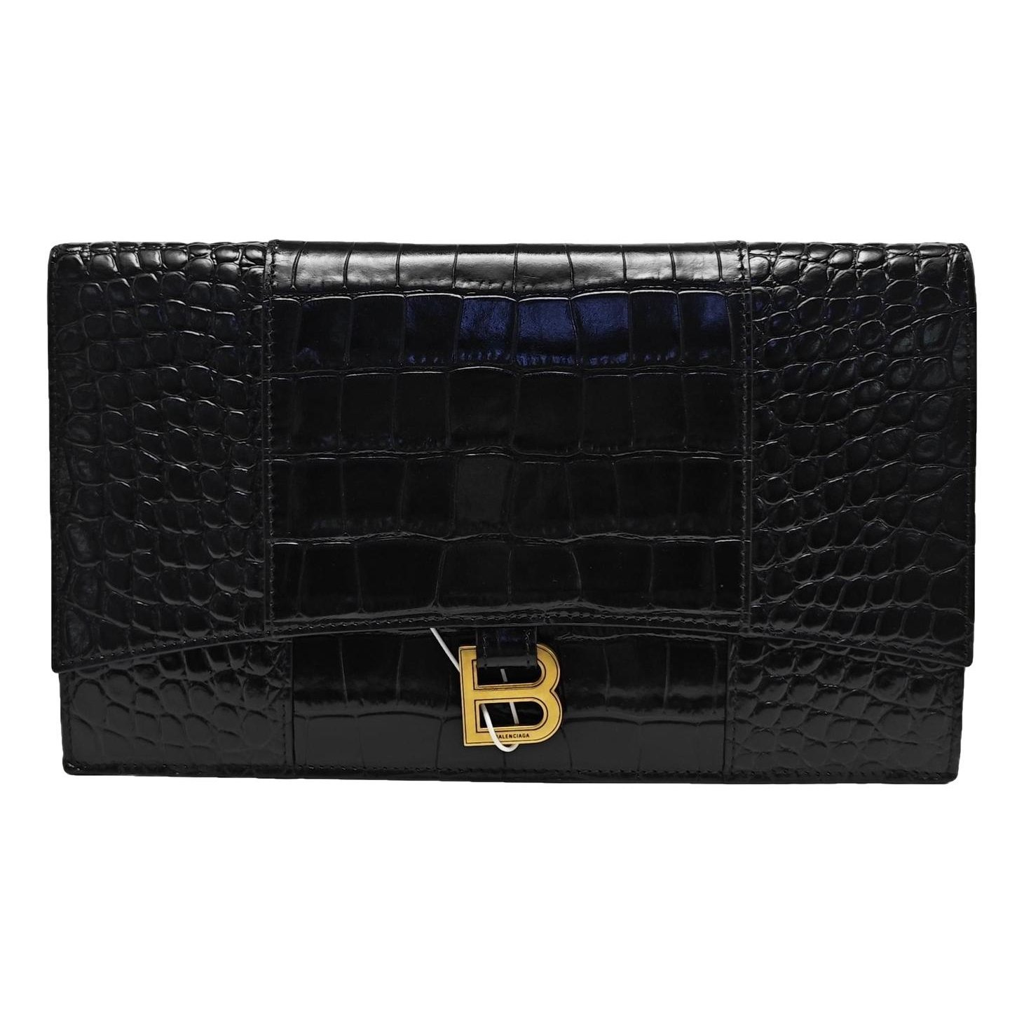 Hourglass leather handbag