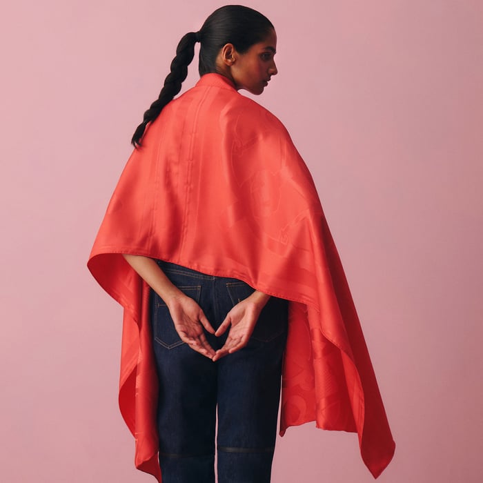 Corail Trompe l'Oeil Eperon d'Or Stole