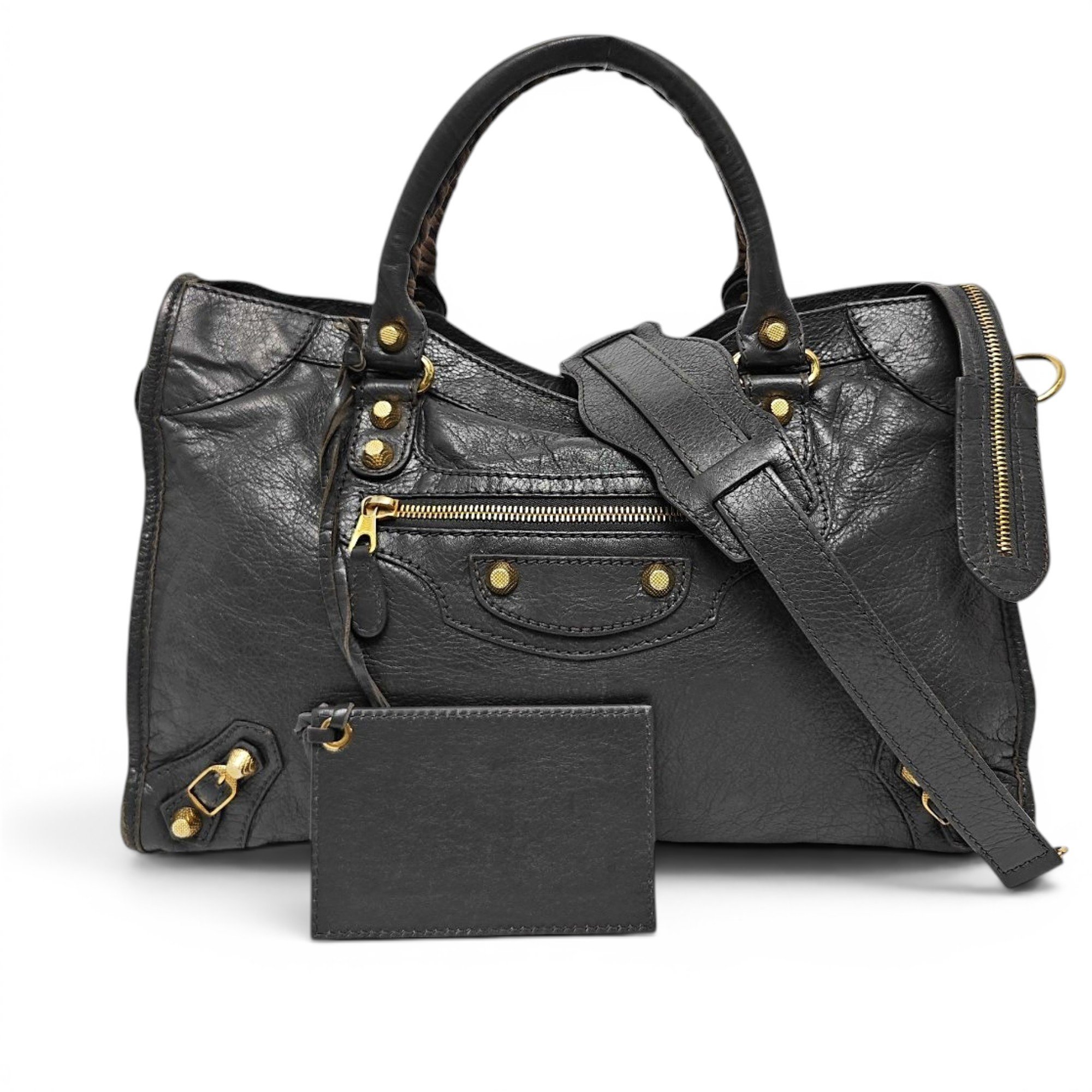 City leather handbag