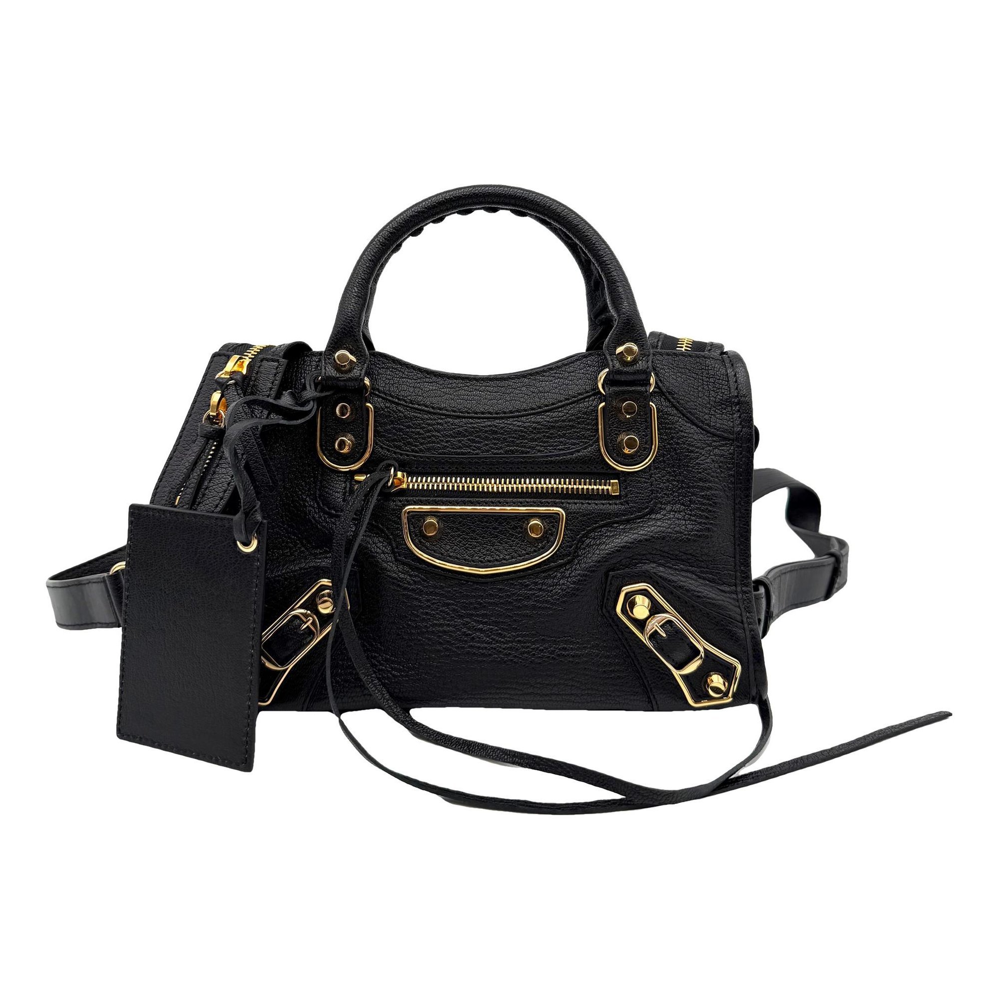 City leather handbag