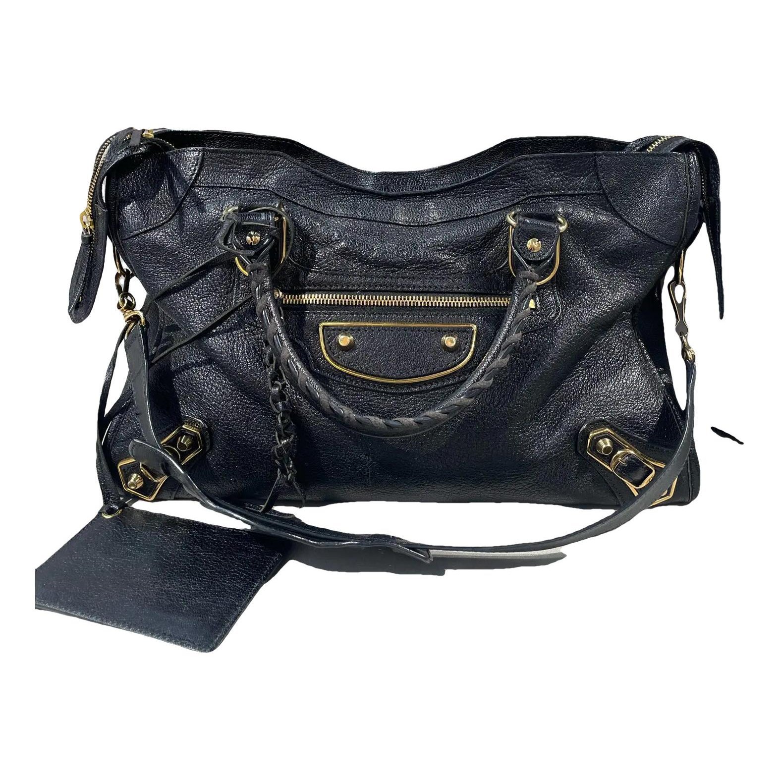 City leather handbag
