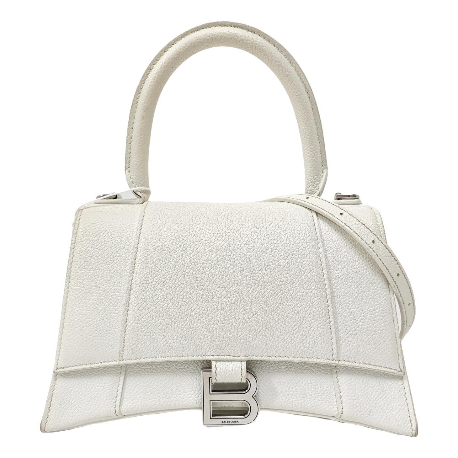 Hourglass leather handbag