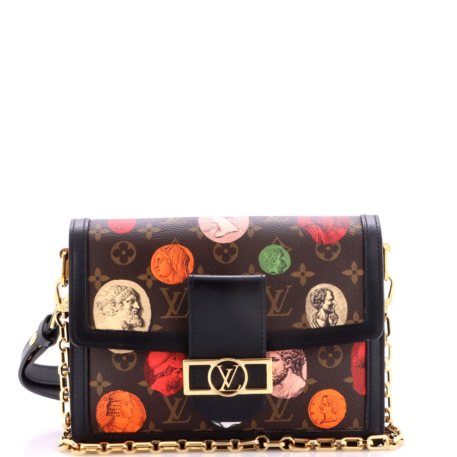 Dauphine Shoulder Bag Limited Edition Fornasetti Cameo Monogram Canvas MM