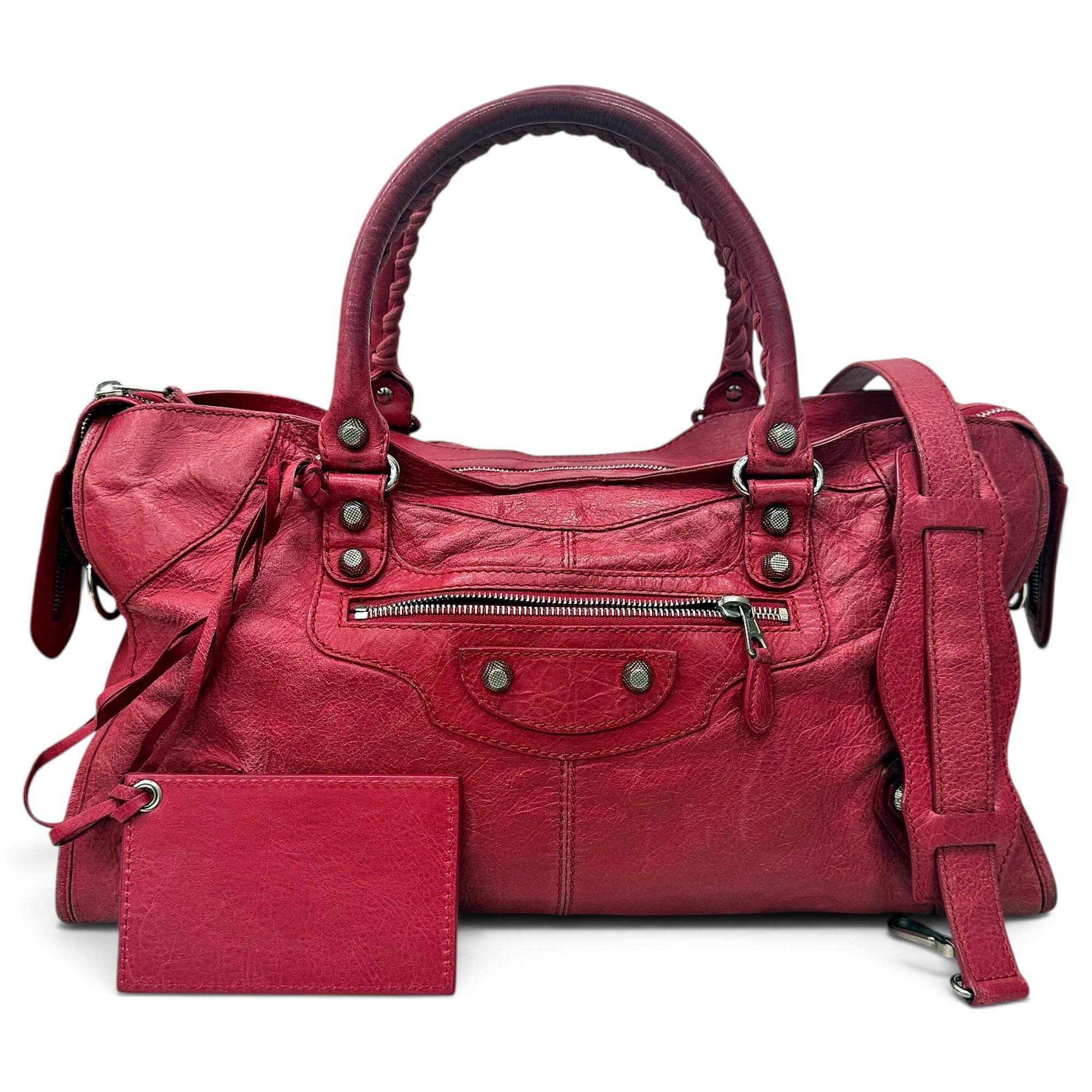 City leather handbag