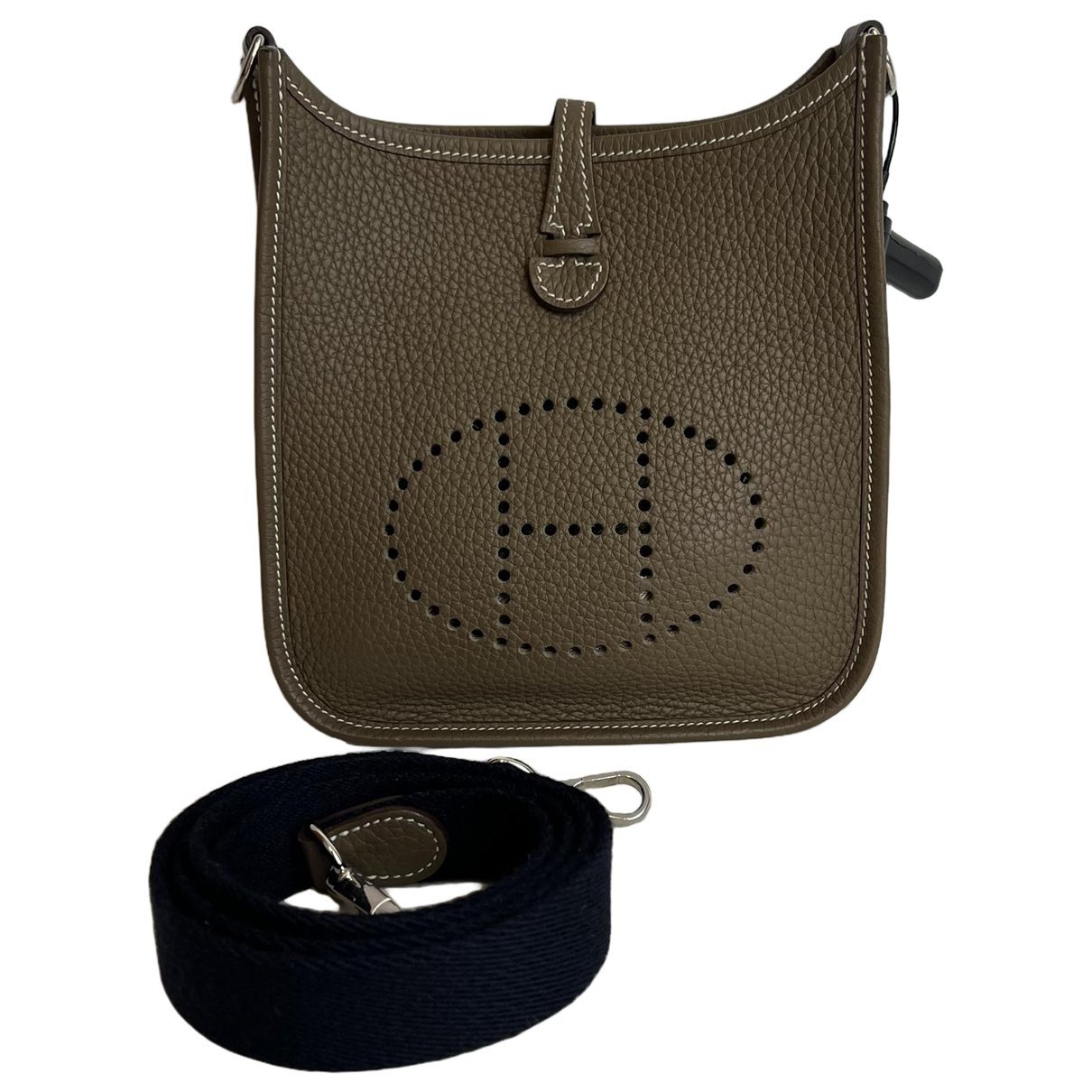 Hermes Evelyne Handbag Etoupe Clemence Leather