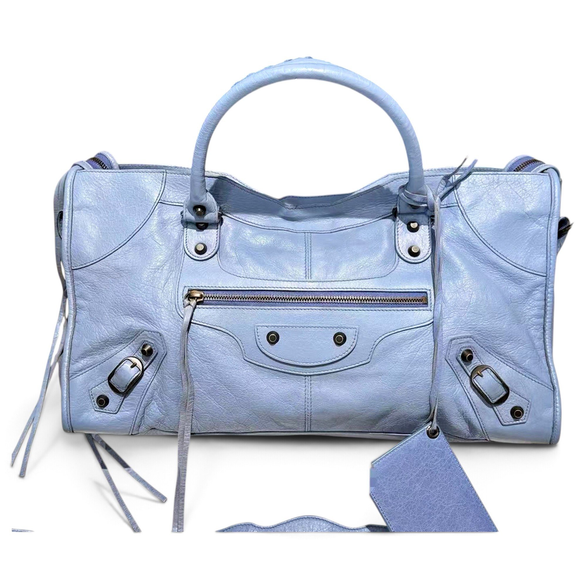 City leather handbag