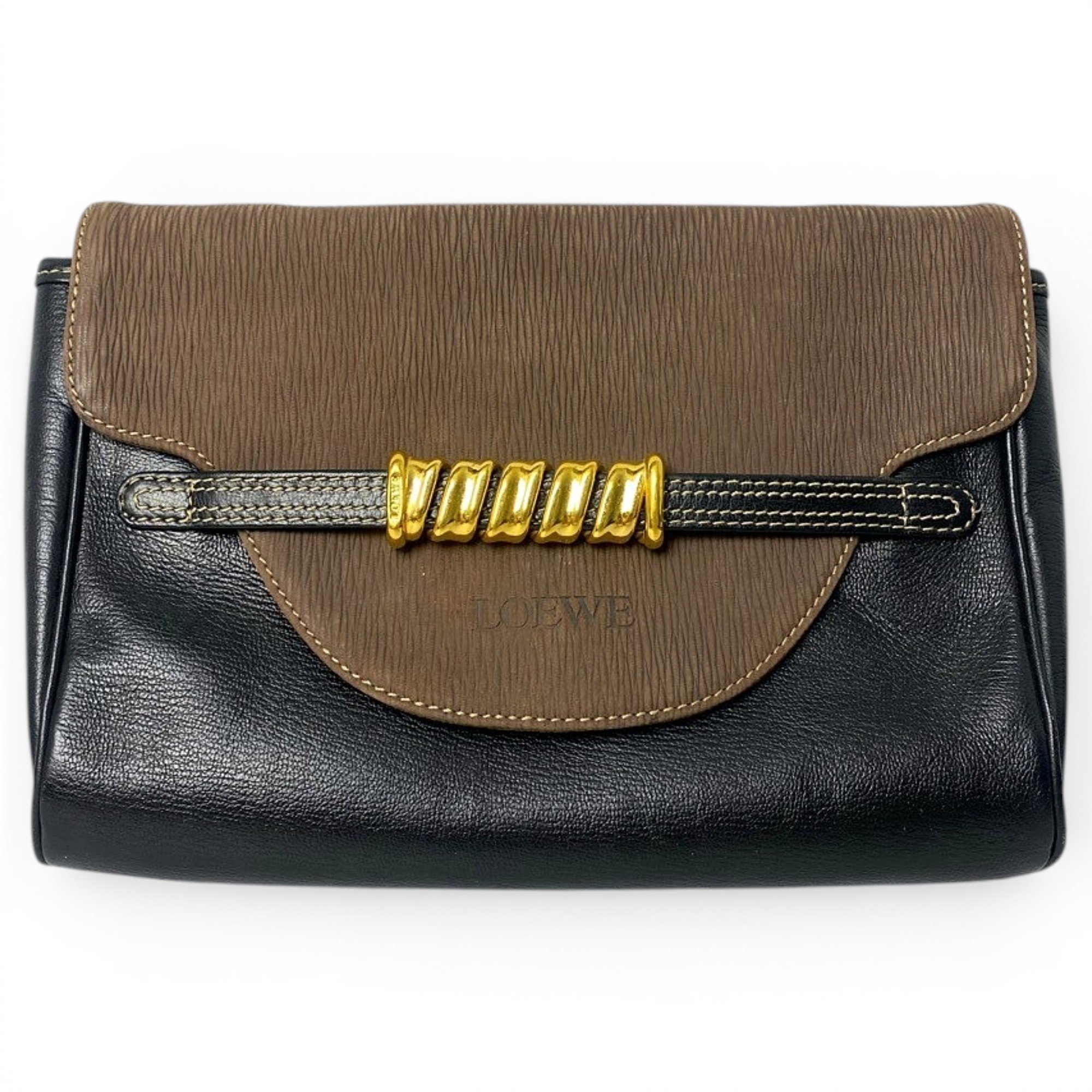 Leather clutch bag