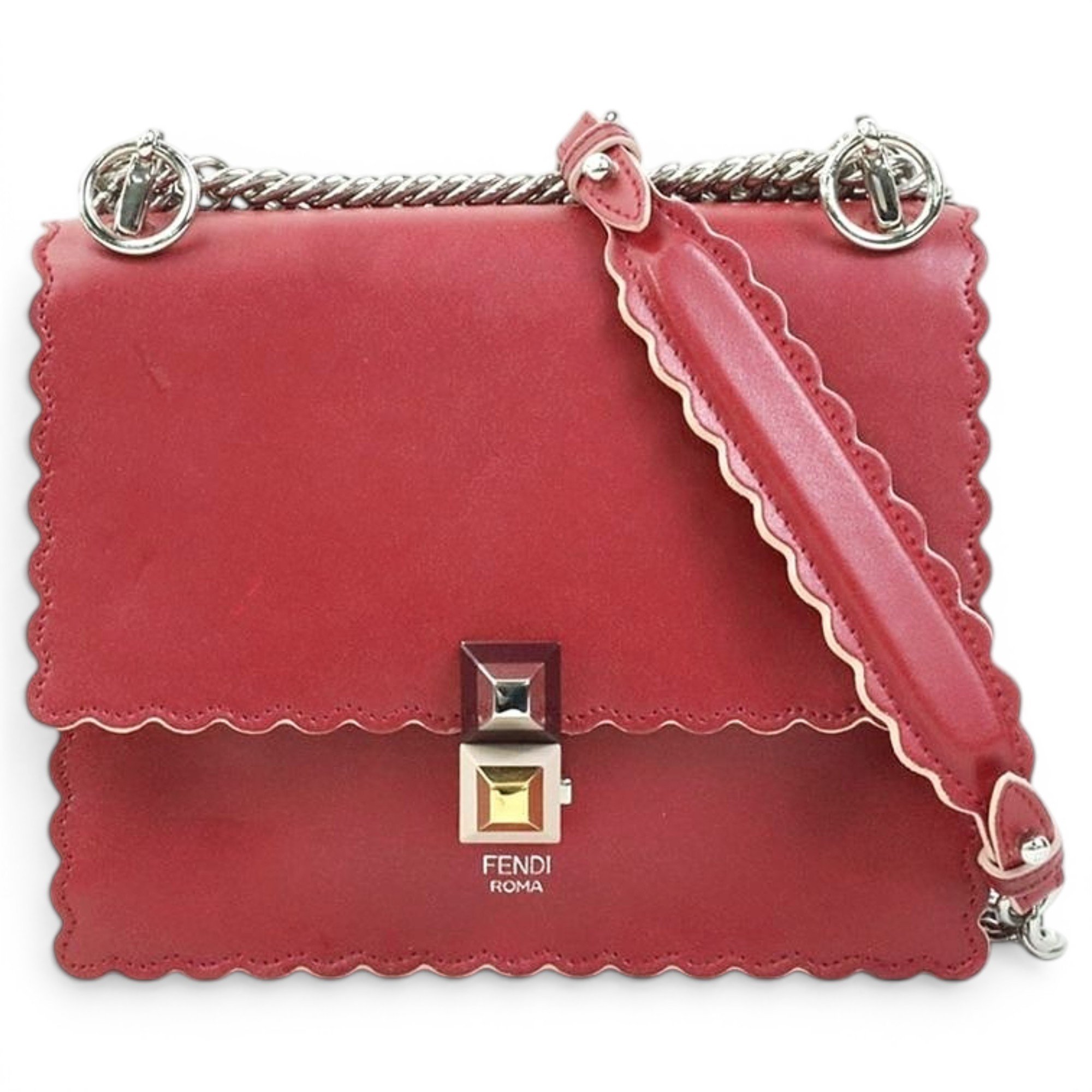 Pocket leather handbag
