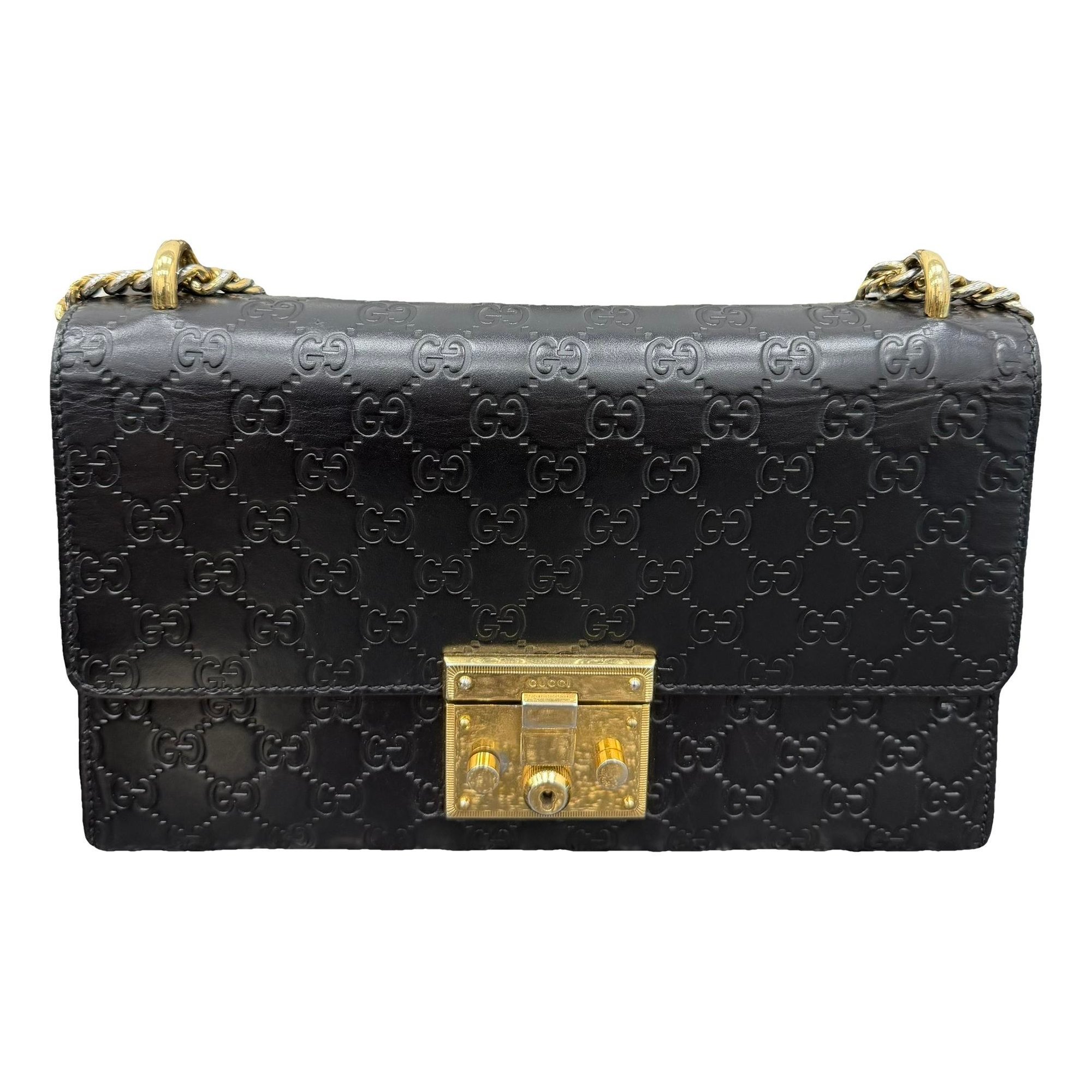 Padlock leather handbag