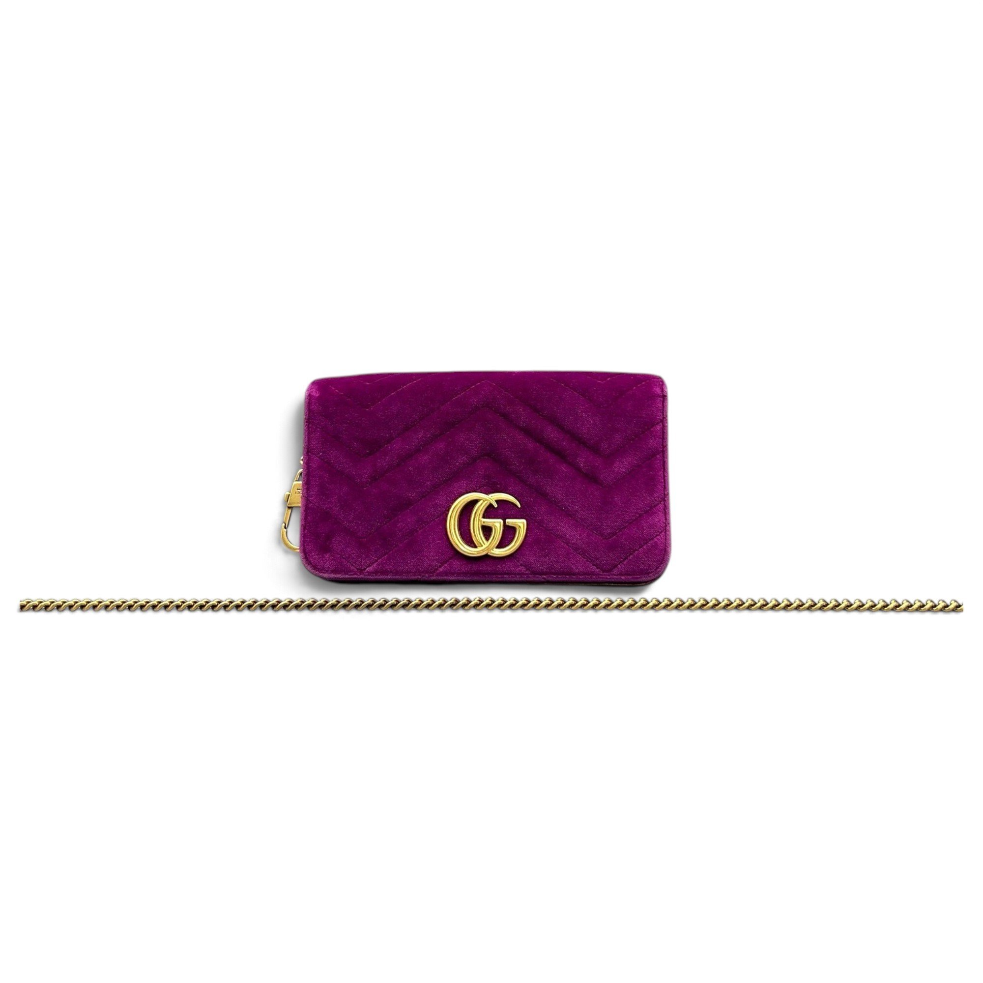 GG Marmont Chain Flap velvet handbag