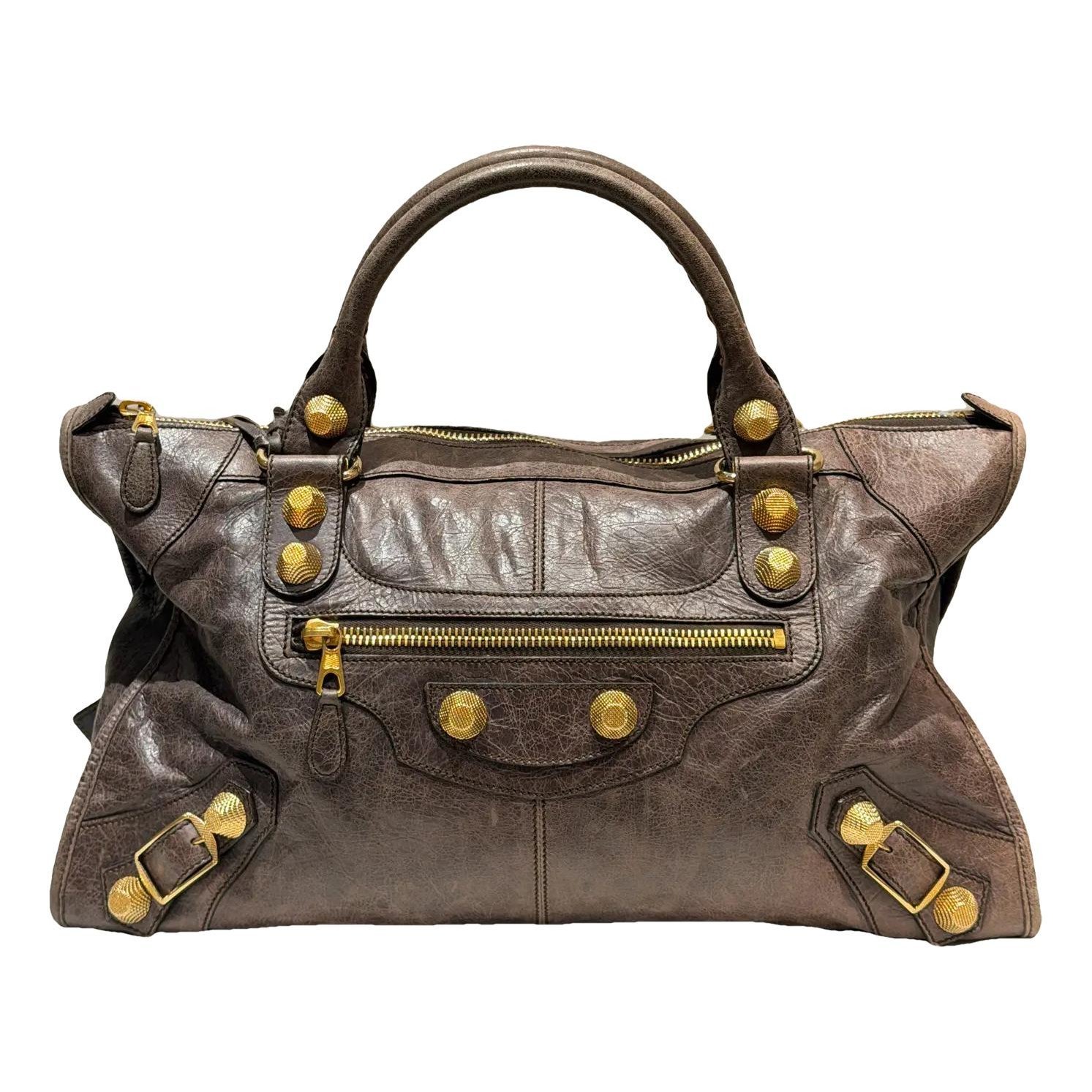 City leather handbag