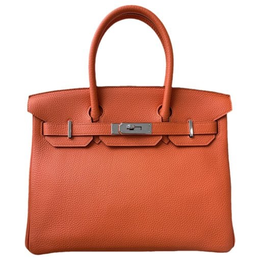 Hermes Birkin 30 Handbag Orange Togo Leather