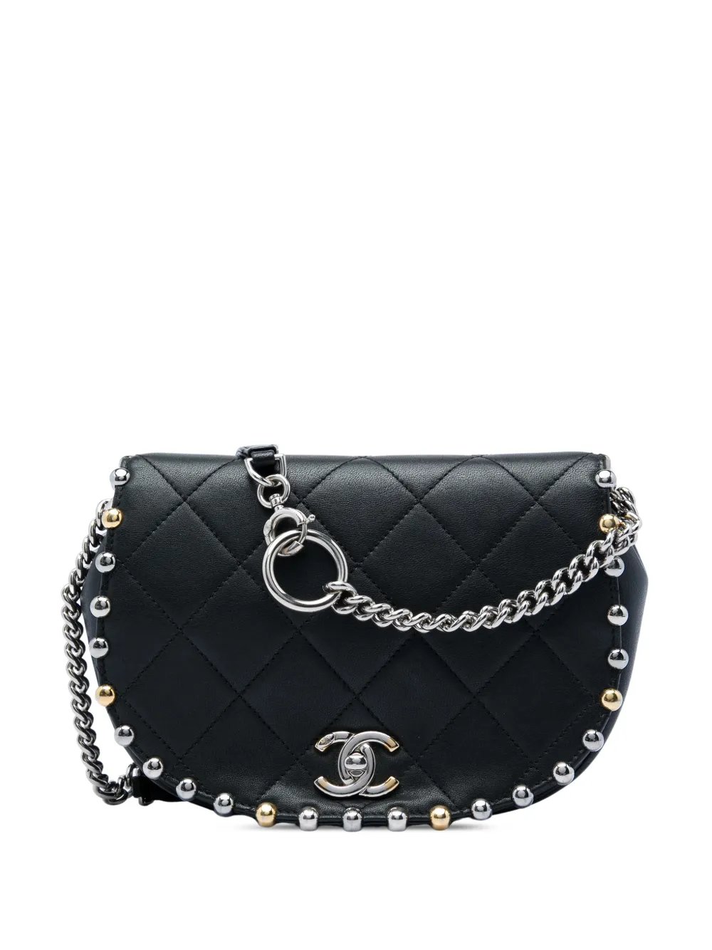 2018 Small Quilted Lambskin Studded Bubble Flap crossbody bag