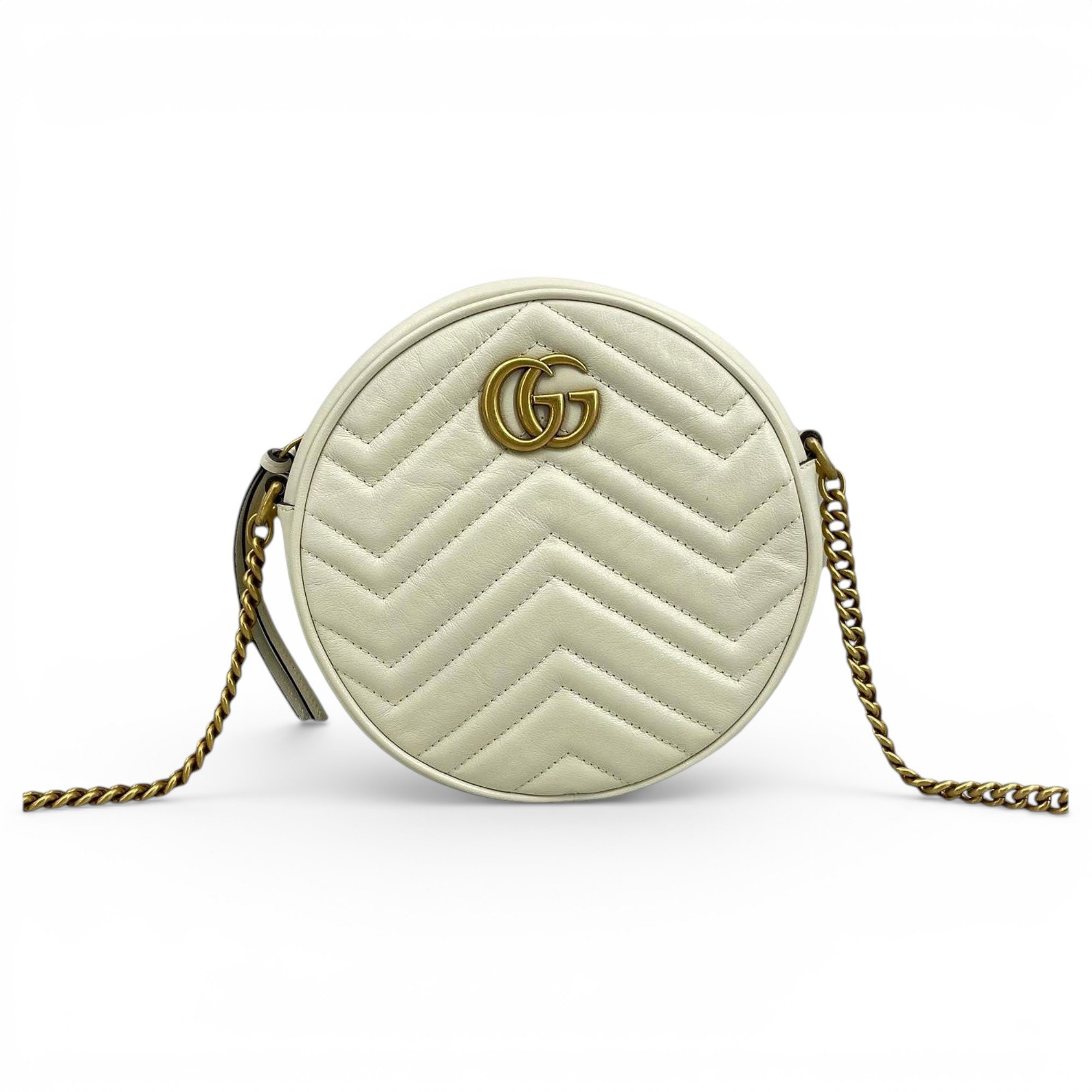 Ophidia Round leather handbag