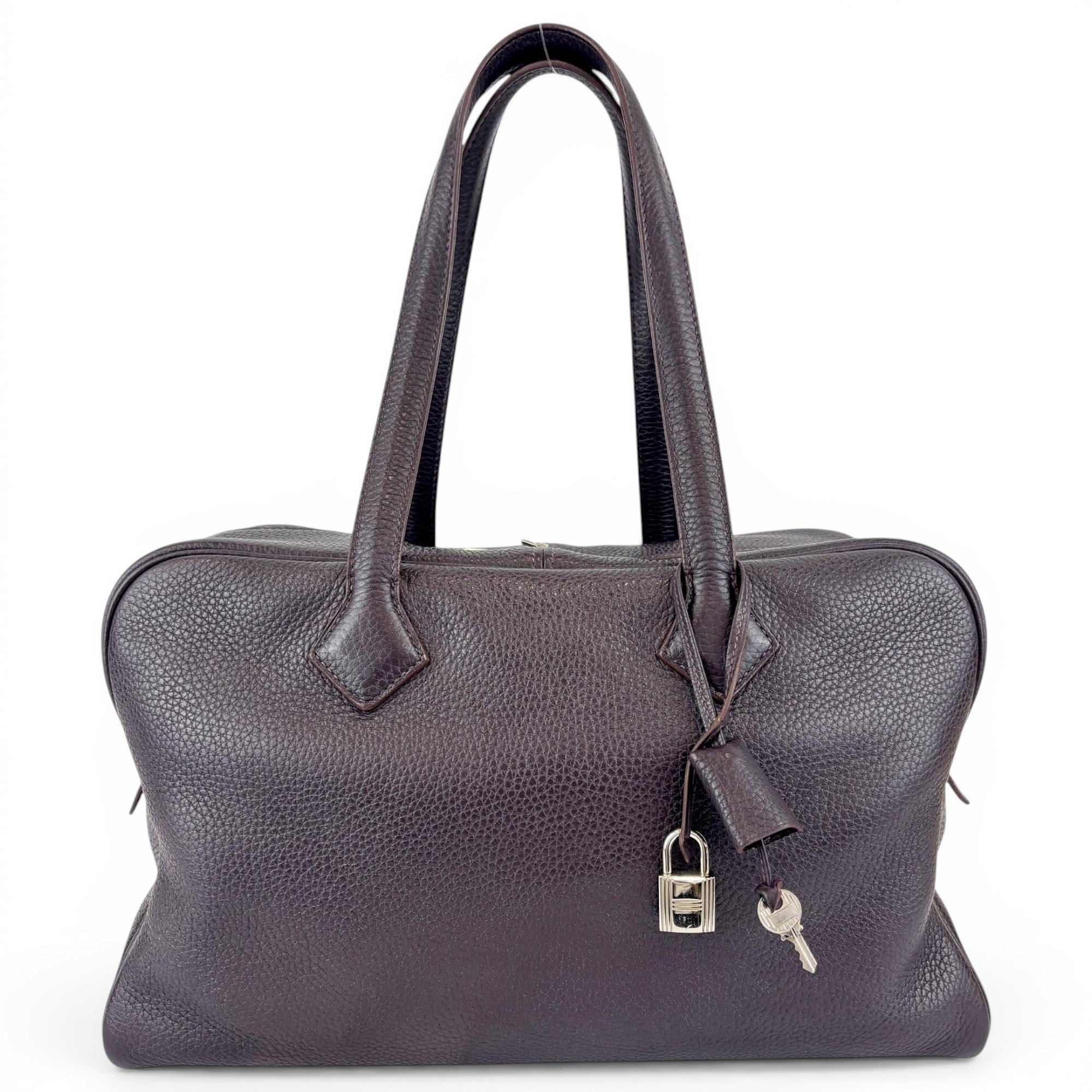 Hermes Victoria Ii 35 Handbag Prune Clemence Leather 6000