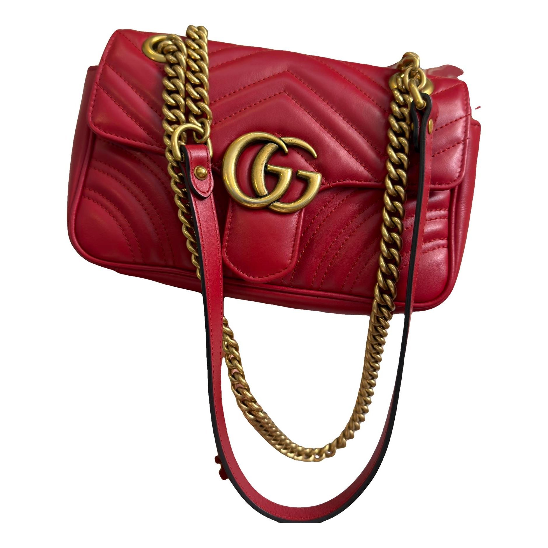Pearly GG Marmont Flap leather crossbody bag