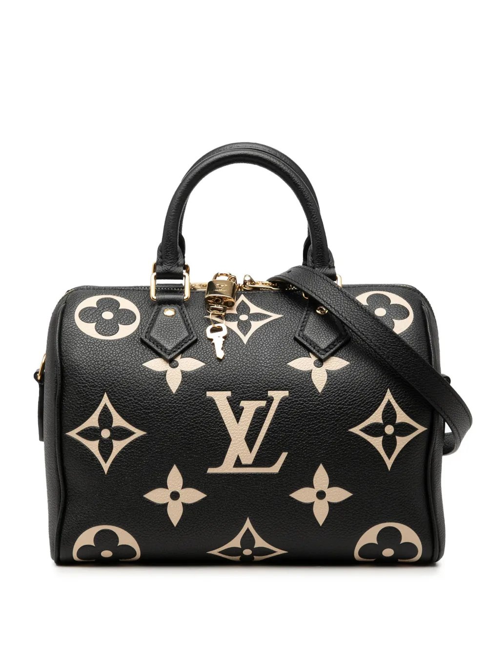 2021-2026 Bicolor Monogram Empreinte Giant Speedy Bandouliere 25 satchel