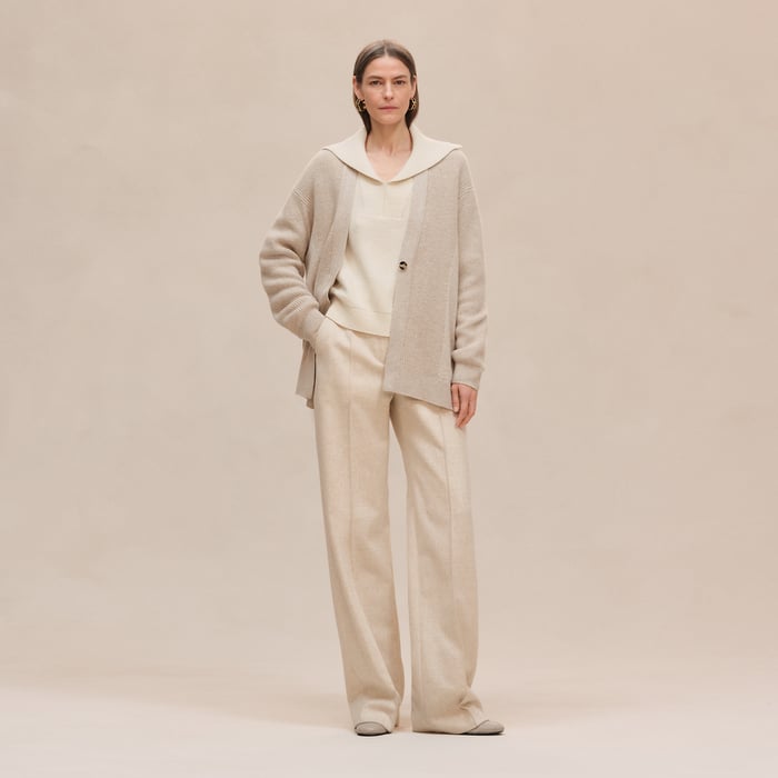 Beige Naturel Long Cardigan