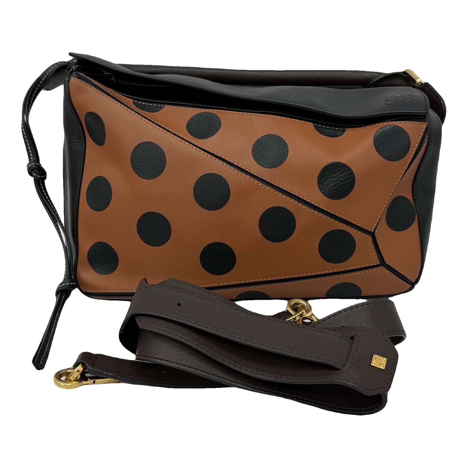 Puzzle leather handbag