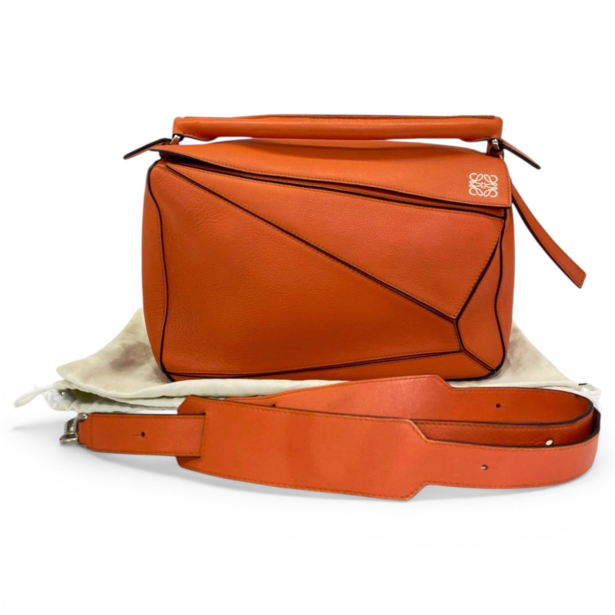 Puzzle leather handbag