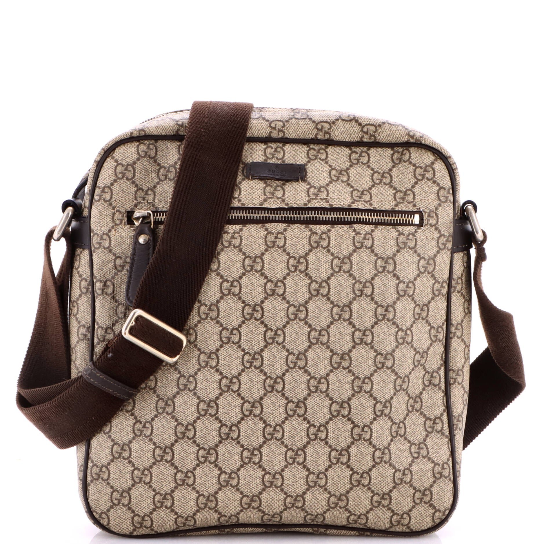 Front Zip Messenger GG Coated Canvas Medium
